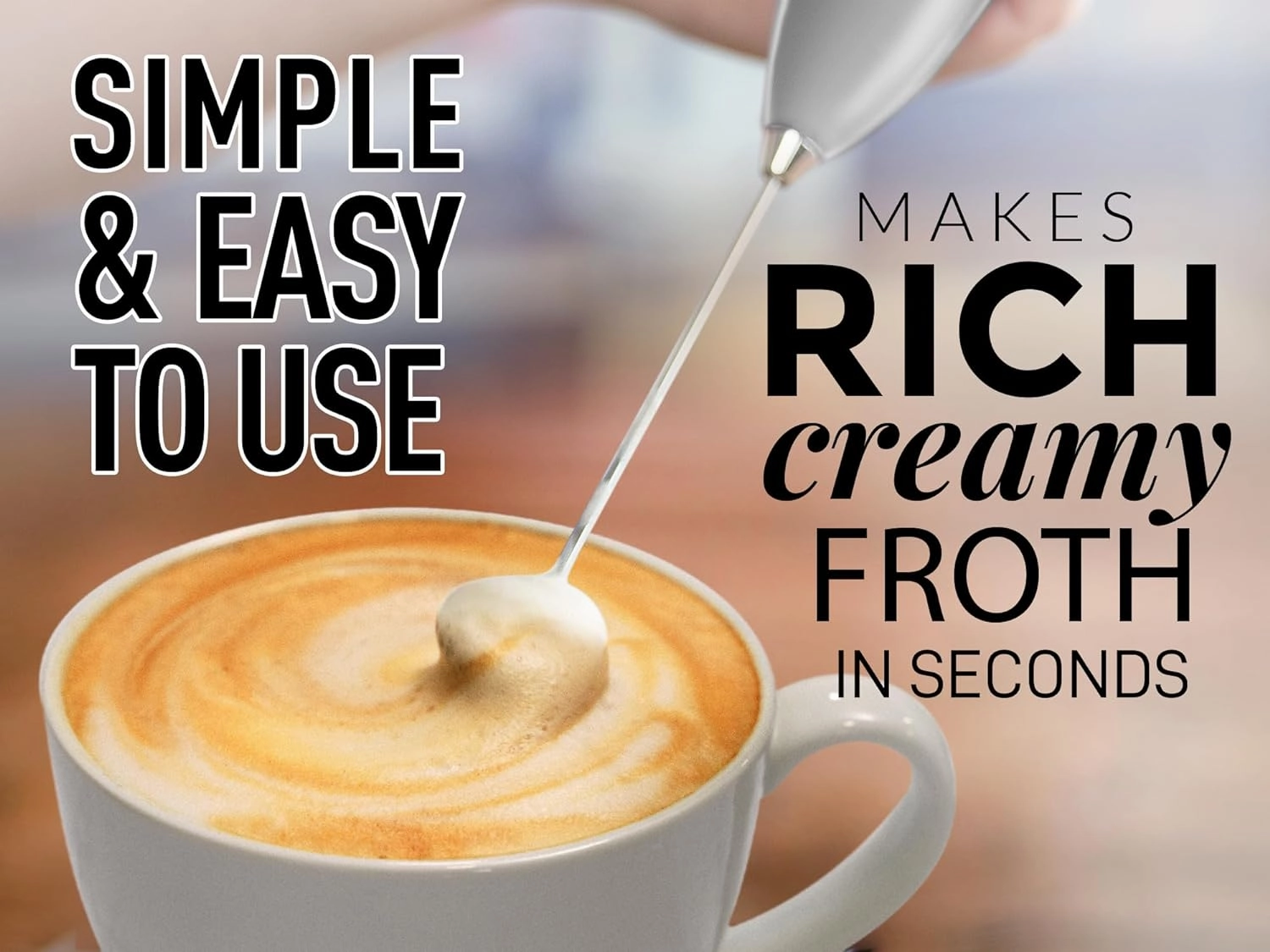 Black Executive Series Ultra Premium Gift Milk Frother For Coffee With Improved Stand