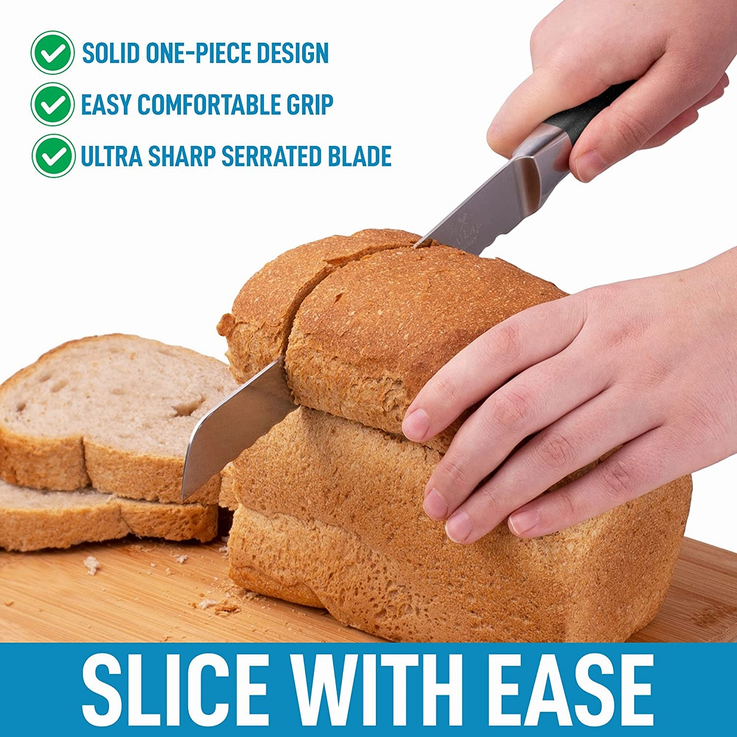 Blade Serrated Bread Knife - Ultra-Sharp & Durable