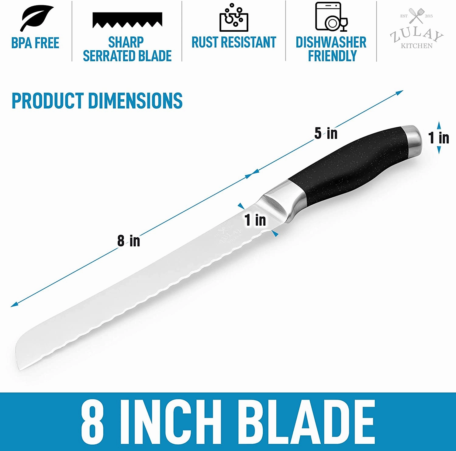 Blade Serrated Bread Knife - Ultra-Sharp & Durable