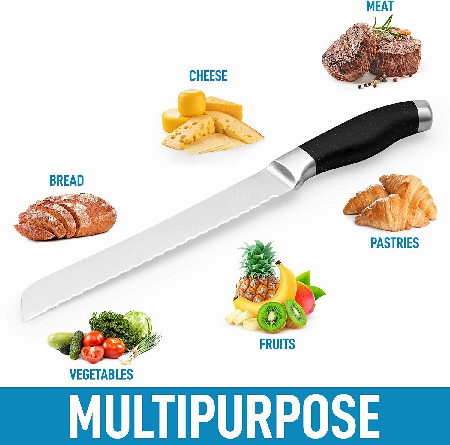 Blade Serrated Bread Knife - Ultra-Sharp & Durable