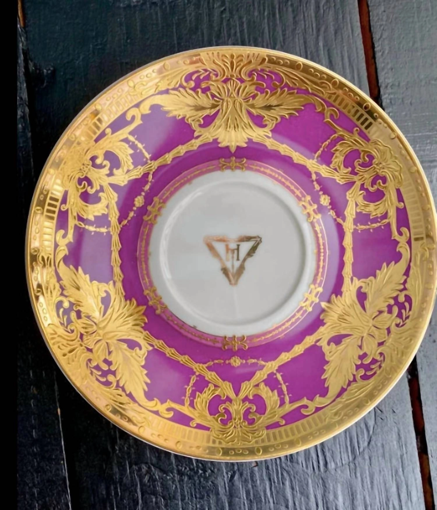 Bless Your Heart Teacup And Saucer In Purple Perfection