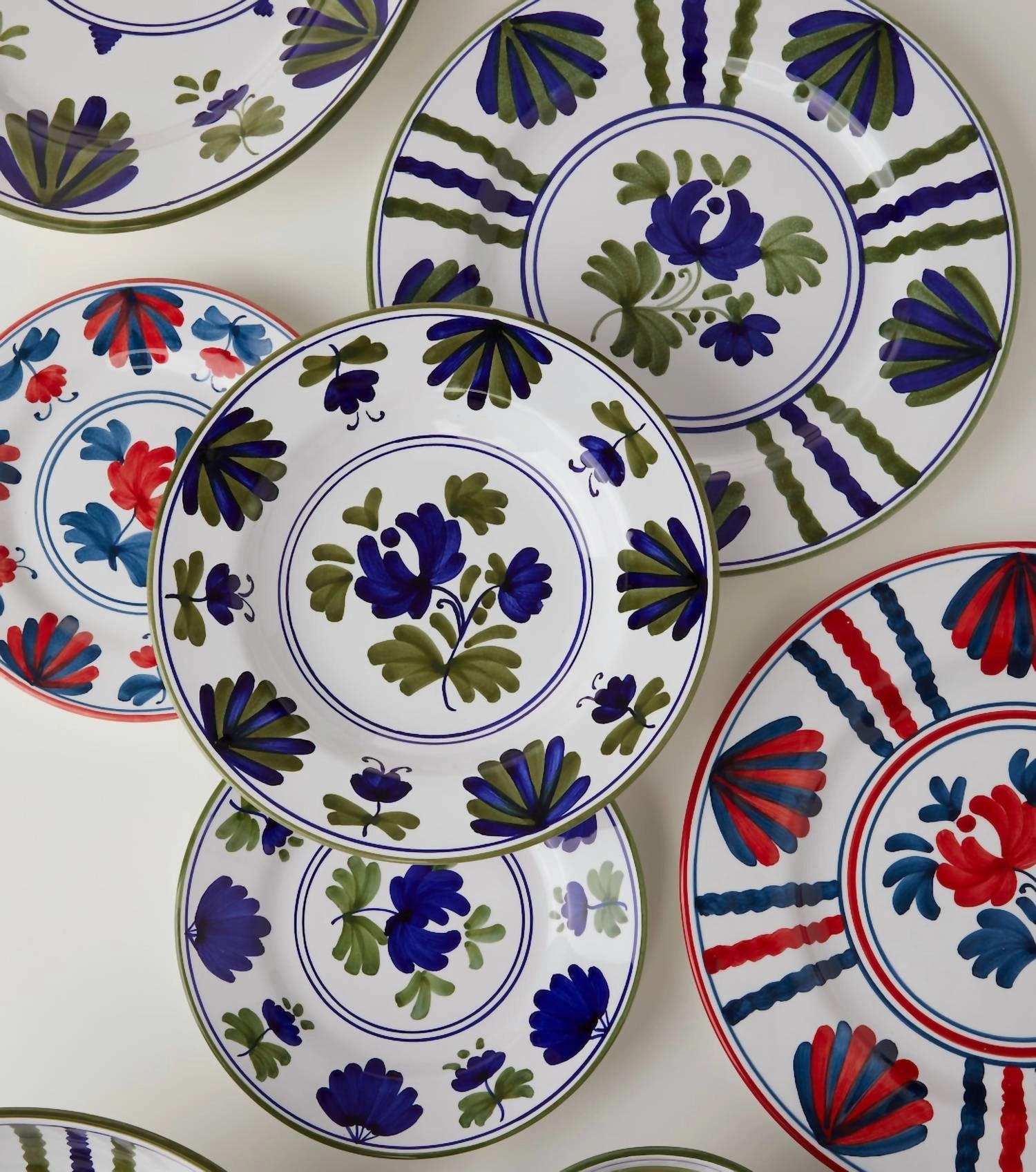 Blossom Dinner Plate In Blue Green