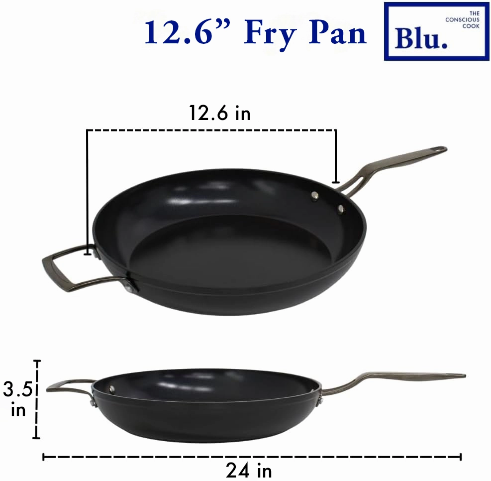 Blu. Cookware 12.6 Induction Frying Pan, Non-Toxic