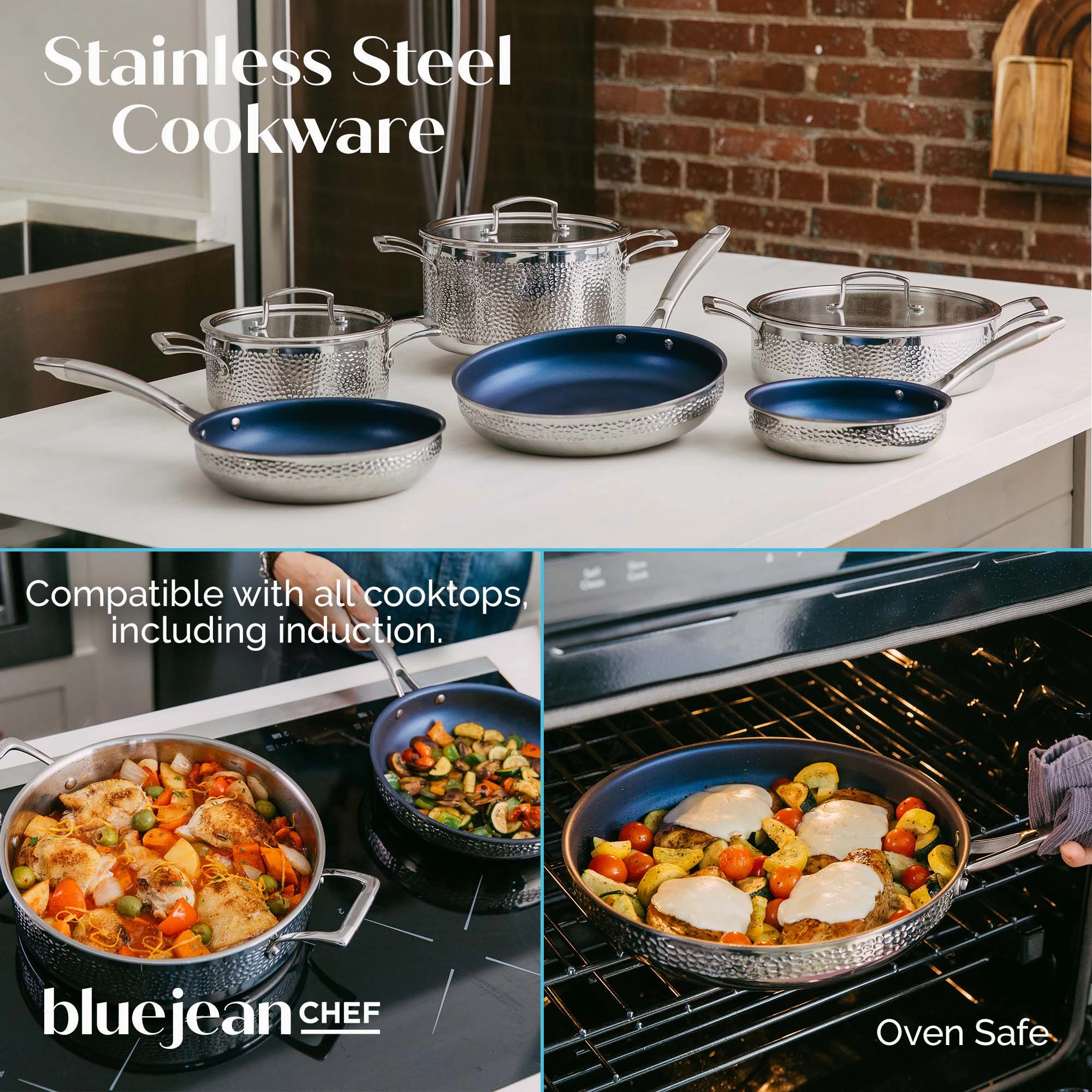 Blue Jean Chef 9-Piece Stainless Steel Cookware Set