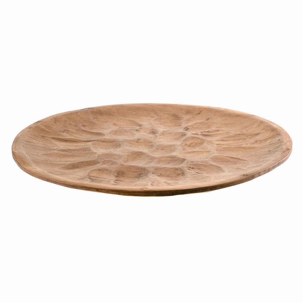 Board Round Natural Carved