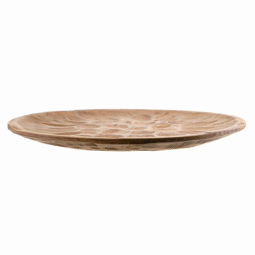 Board Round Natural Carved