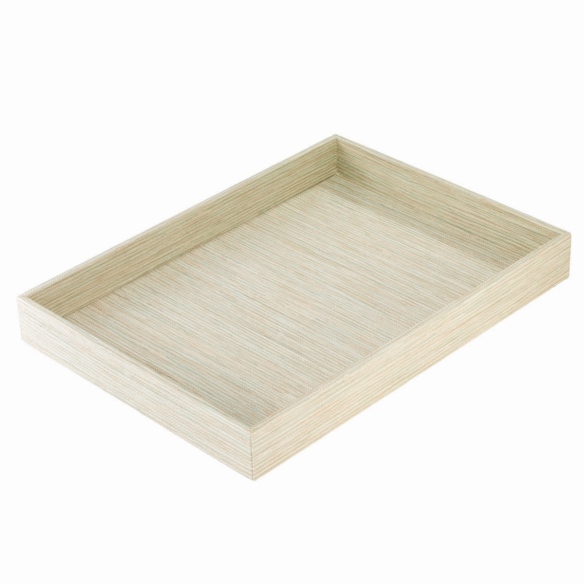 Bodrum Grasscloth Vinyl Rectangle Decorative Tray 13 x 18 (Celadon) Decorative Trays cheap sale
