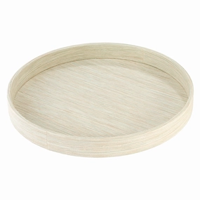 Bodrum Grasscloth Vinyl Round Decorative Tray 16" (Celadon) Decorative Trays cheap sale