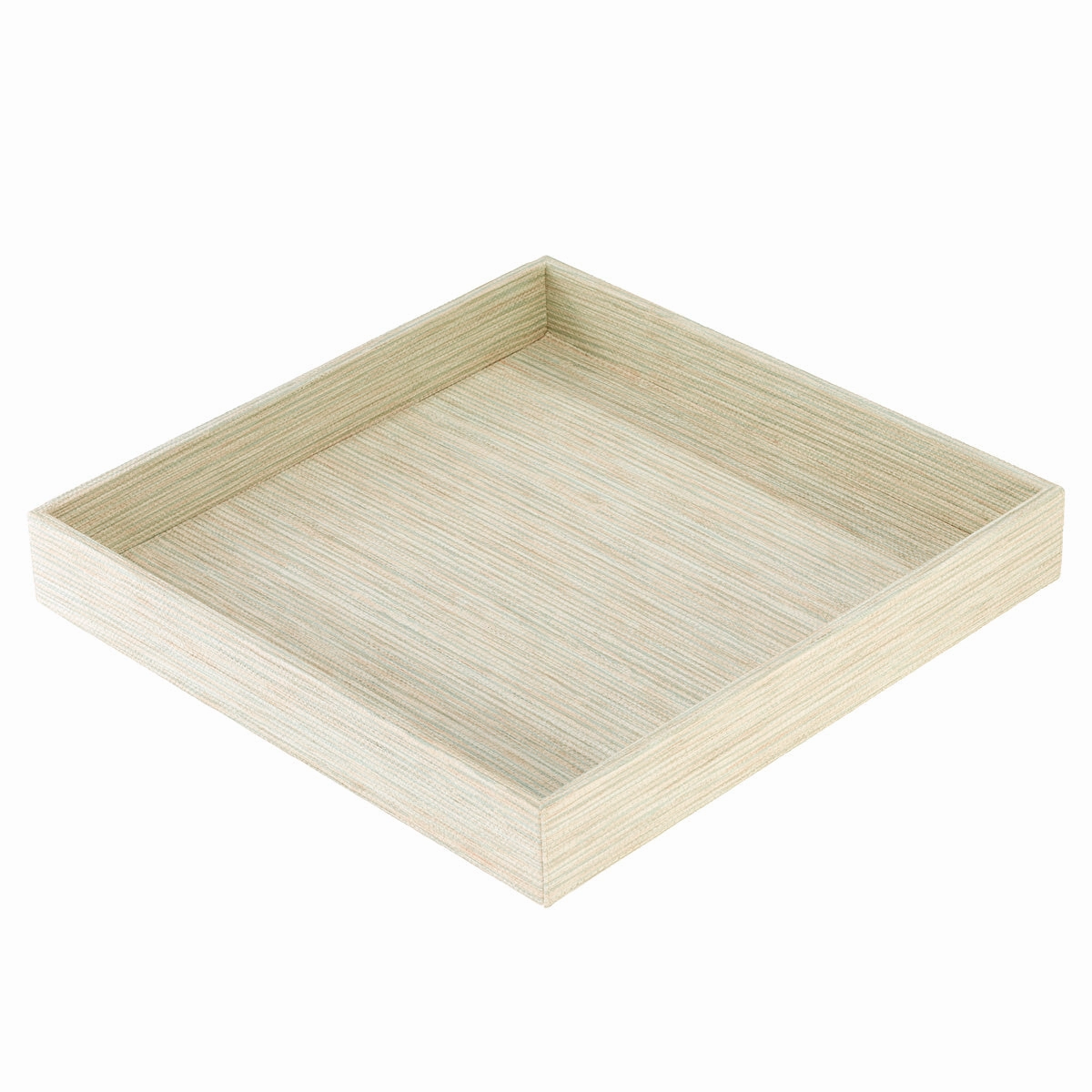 Bodrum Grasscloth Vinyl Square Decorative Tray 14" (Celadon) Decorative Trays cheap sale