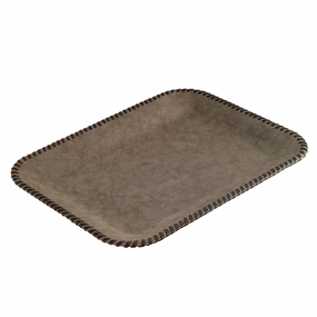 Bodrum Whipstitch Flat Decorative Tray 17" (Bronze) Decorative Trays cheap sale
