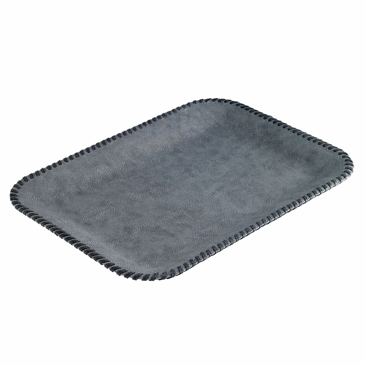 Bodrum Whipstitch Flat Decorative Tray 17" (Pewter) Decorative Trays cheap sale