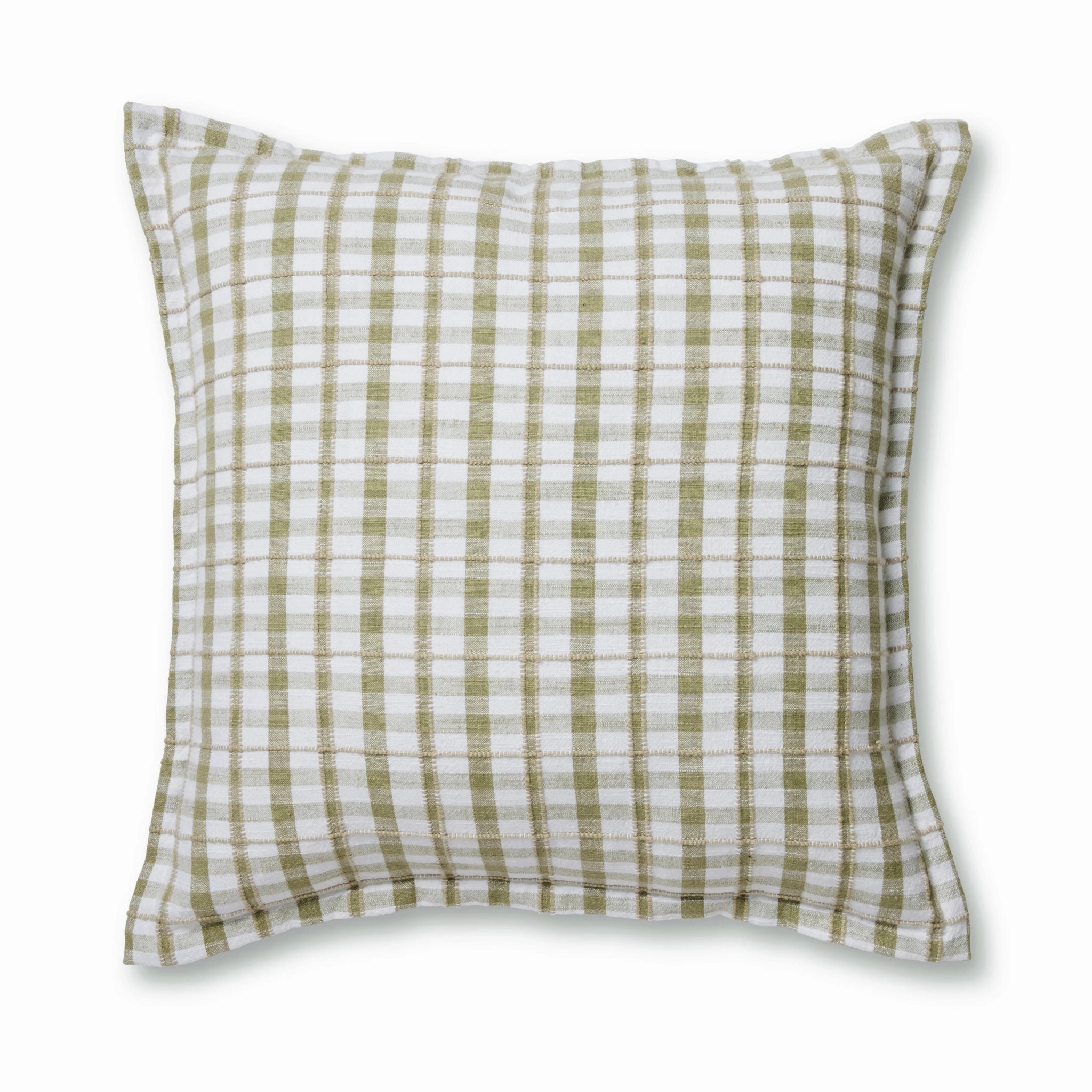 Bolton Green/Beige Woven Cushion 50cm Cushions for home decor deals