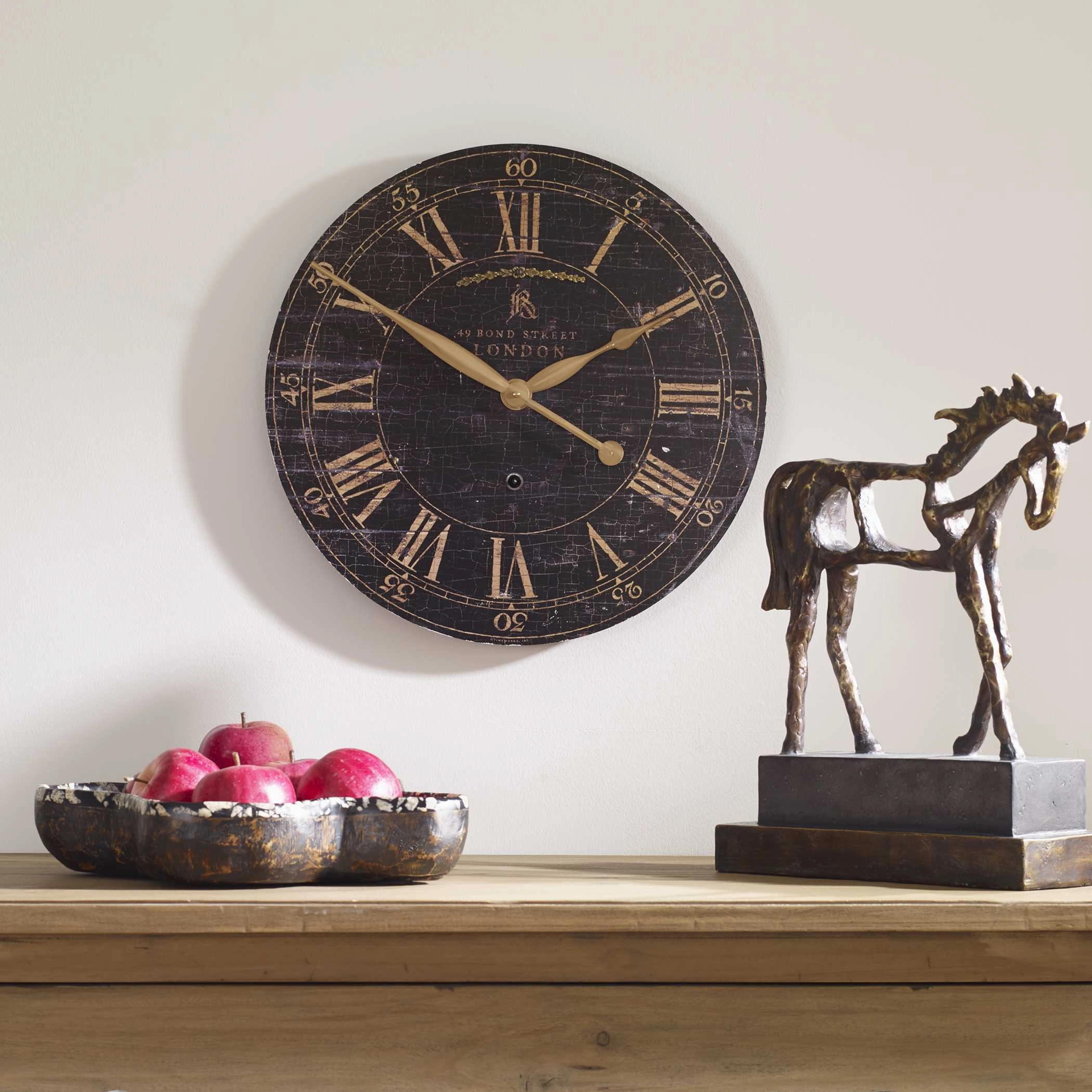 Bond Street Wall Clock Antiqued Brass Clocks decor discount