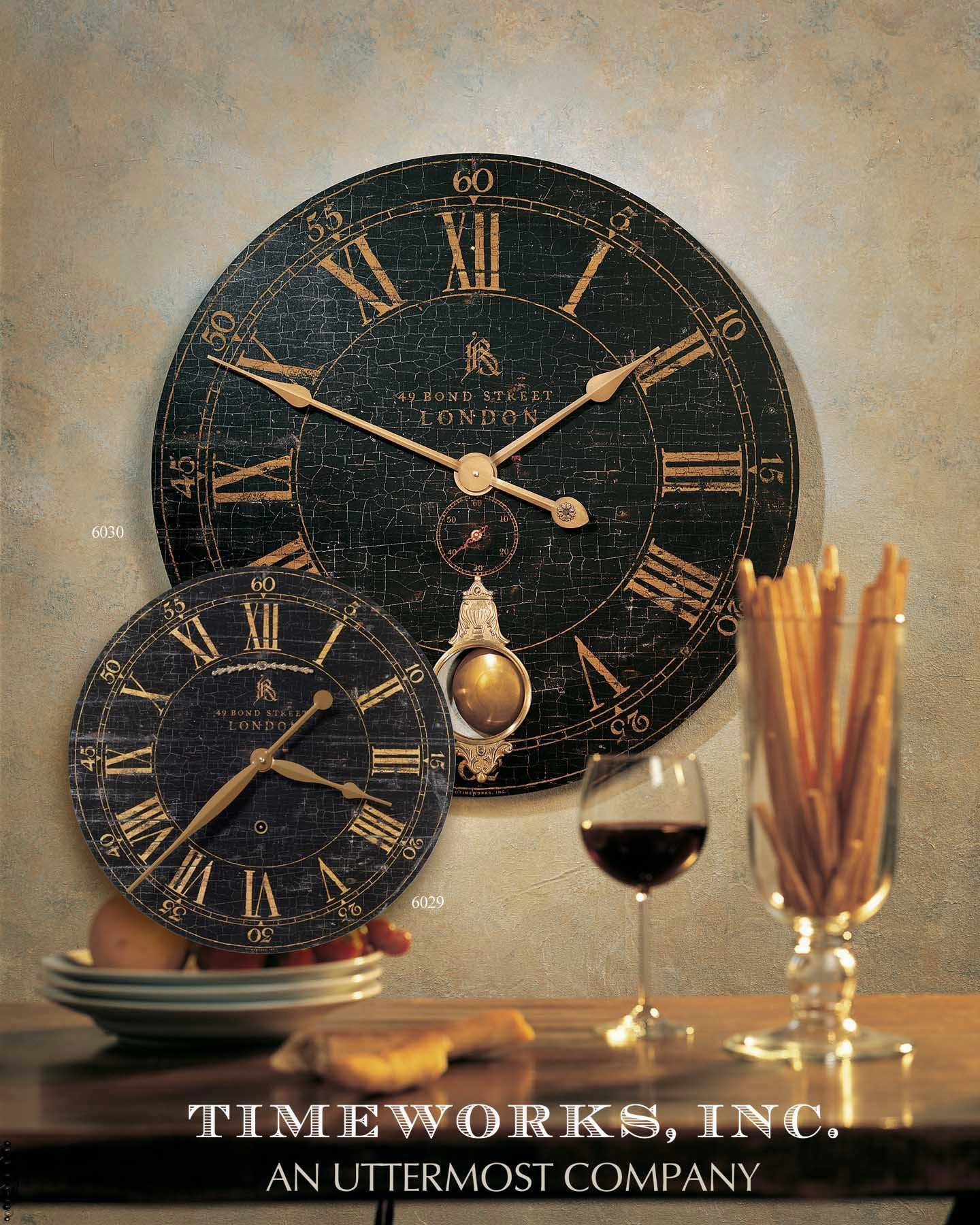 Bond Street Wall Clock Antiqued Brass Clocks decor discount