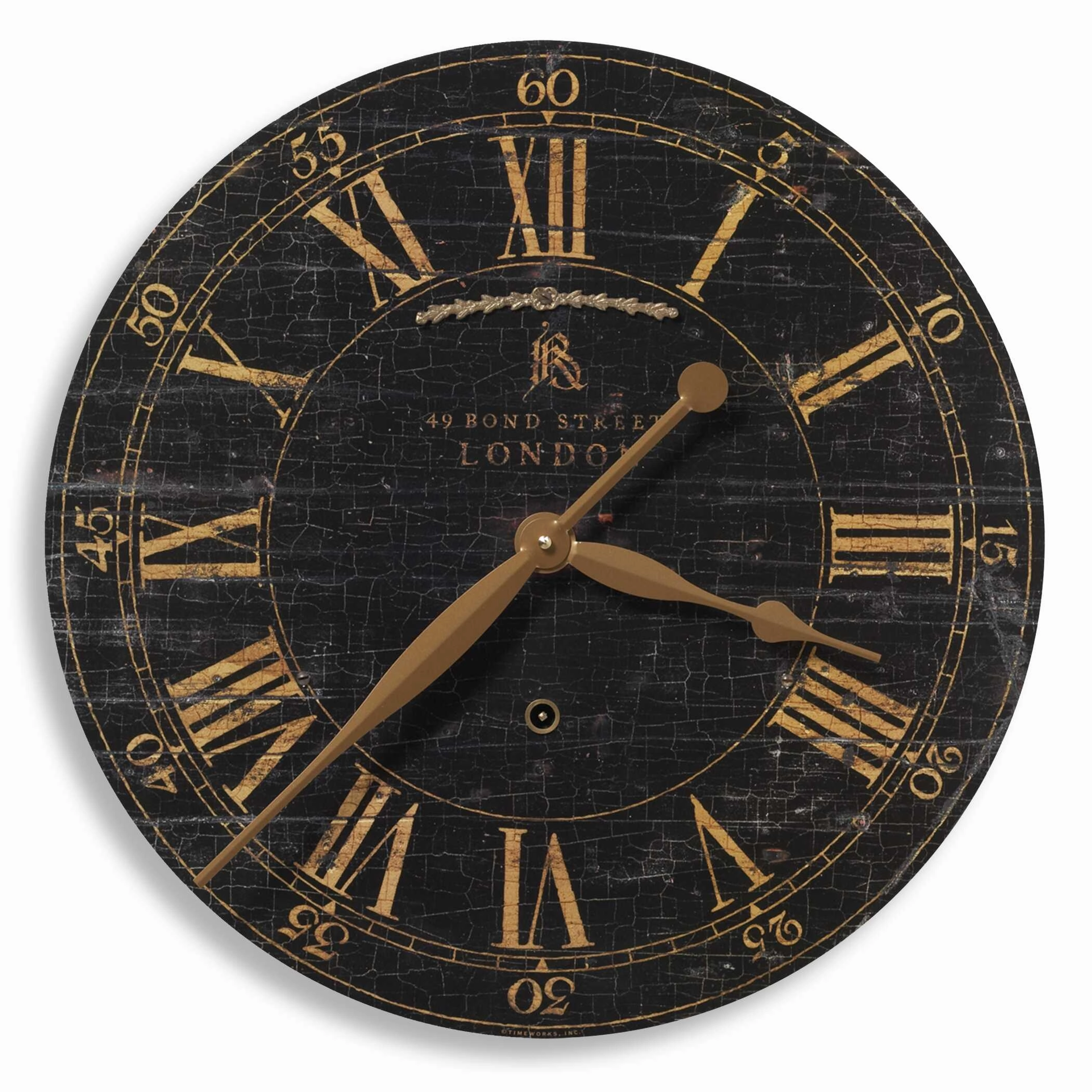 Bond Street Wall Clock Antiqued Brass Clocks decor discount
