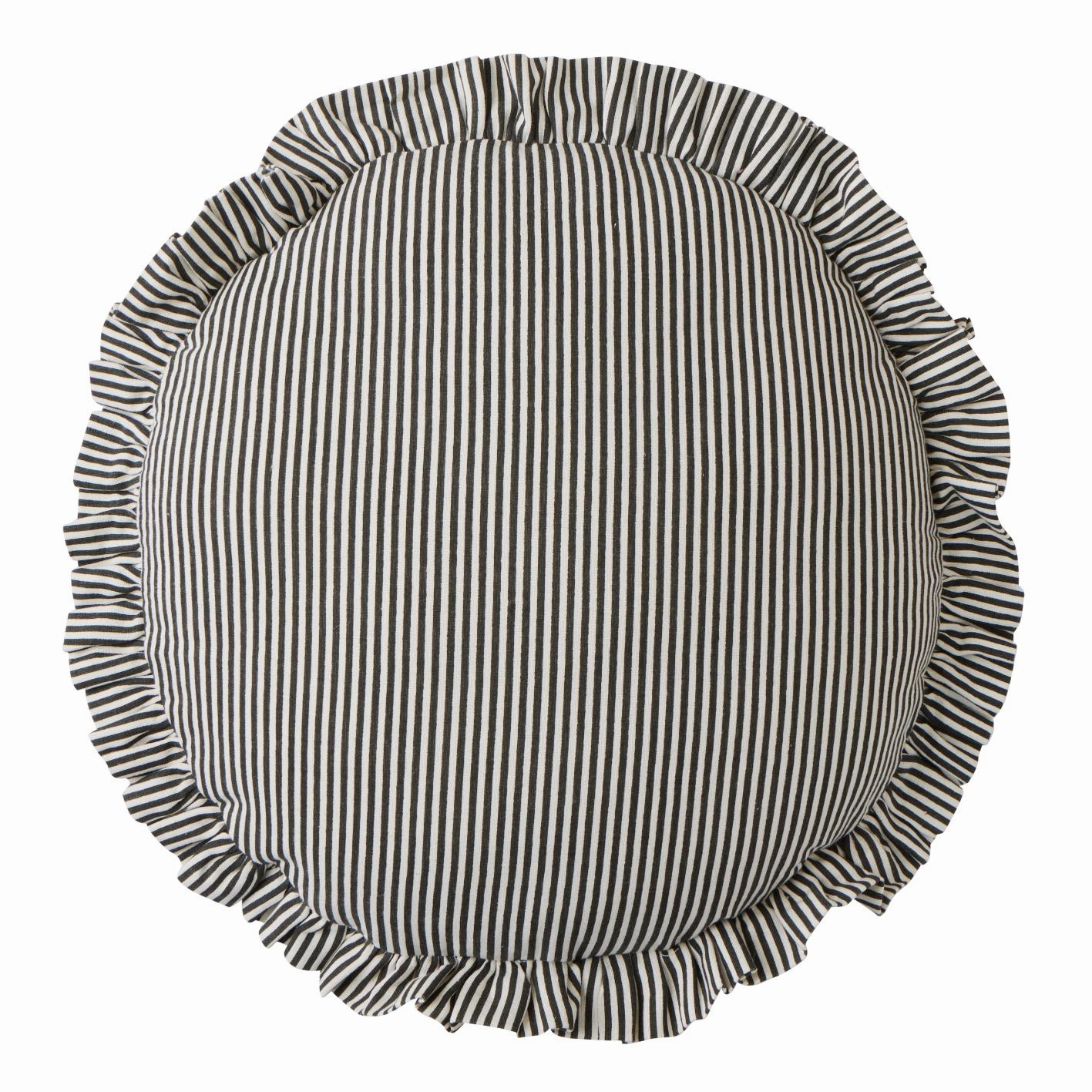 Bonny Round Cushion 40cm Black/Ivory Cotton Cushions for home decor deals