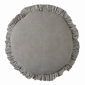 Bonny Round Cushion 40cm Black/Ivory Cotton Cushions for home decor deals