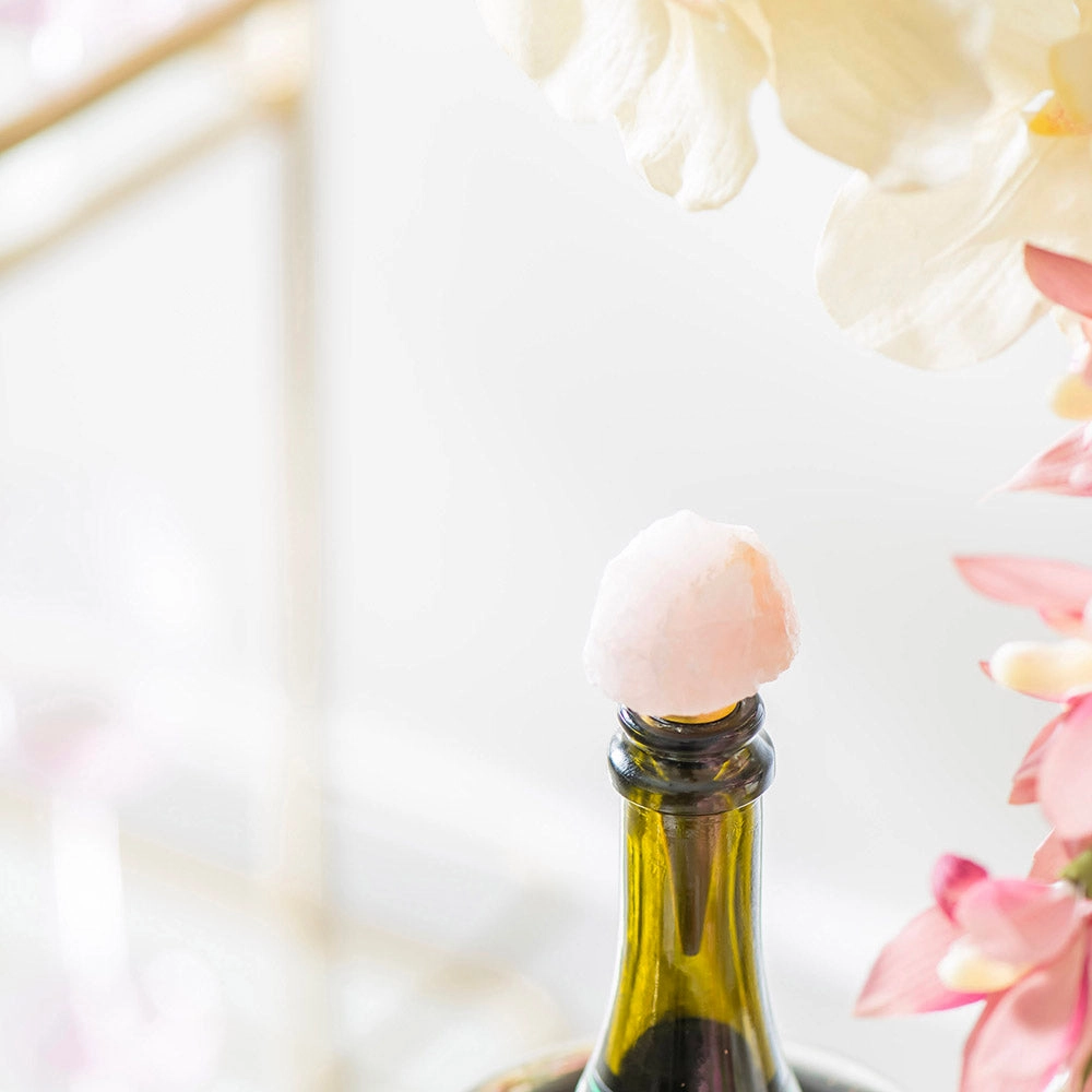 Bottle Stopper Onyx Marble and Stainless Steel