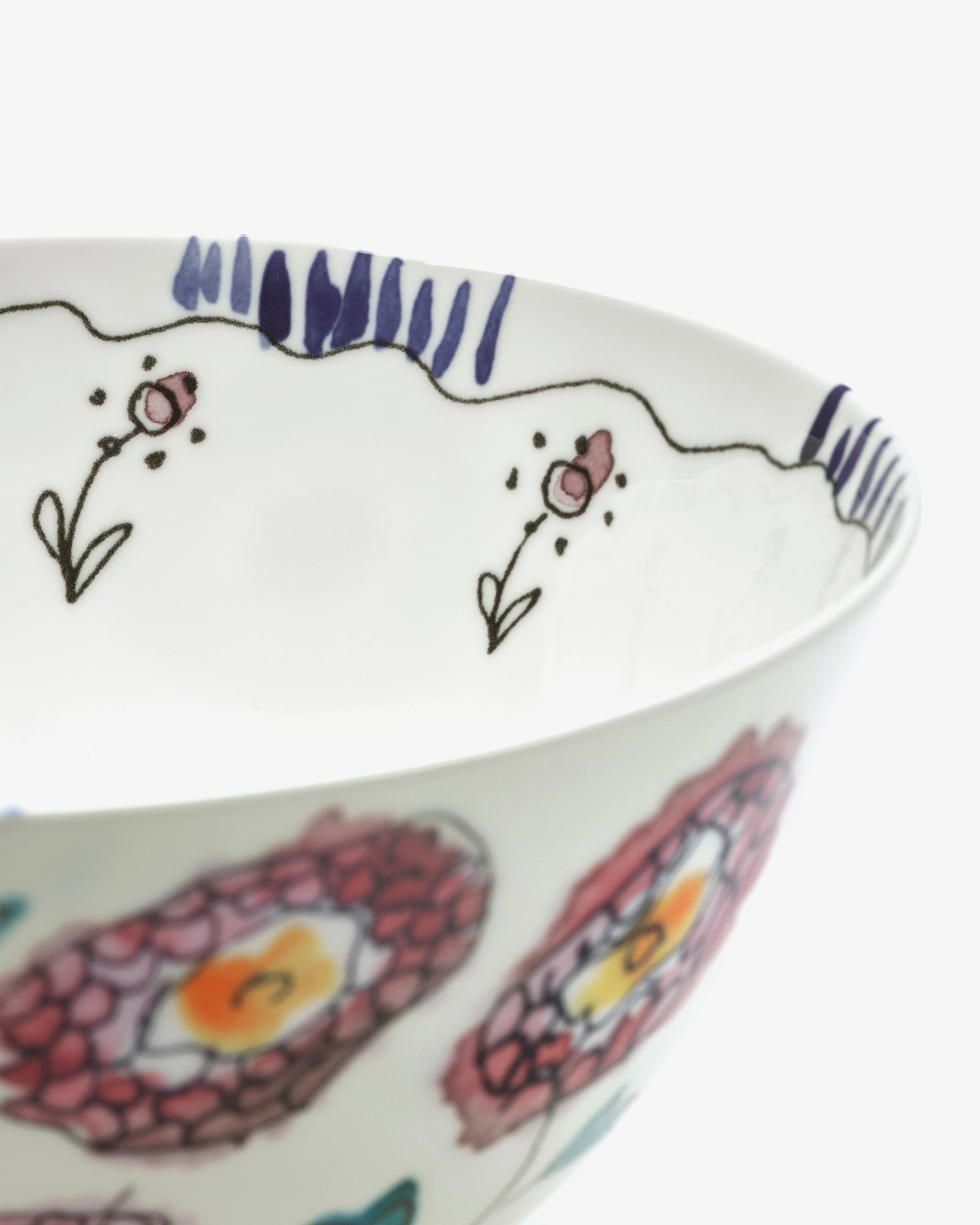Bowl L Anemone milk Midnight Flowers