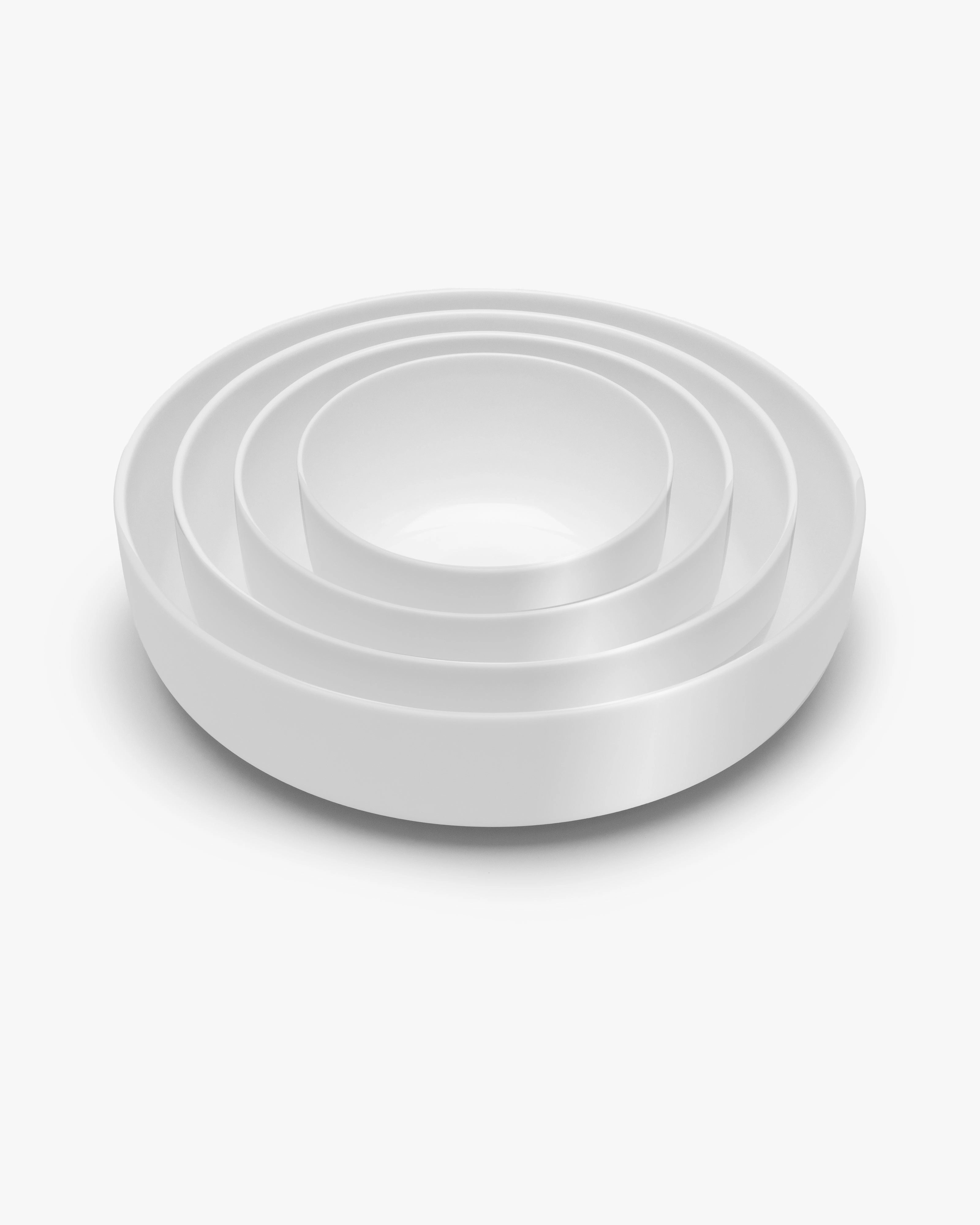 Bowl low S white glazed Base