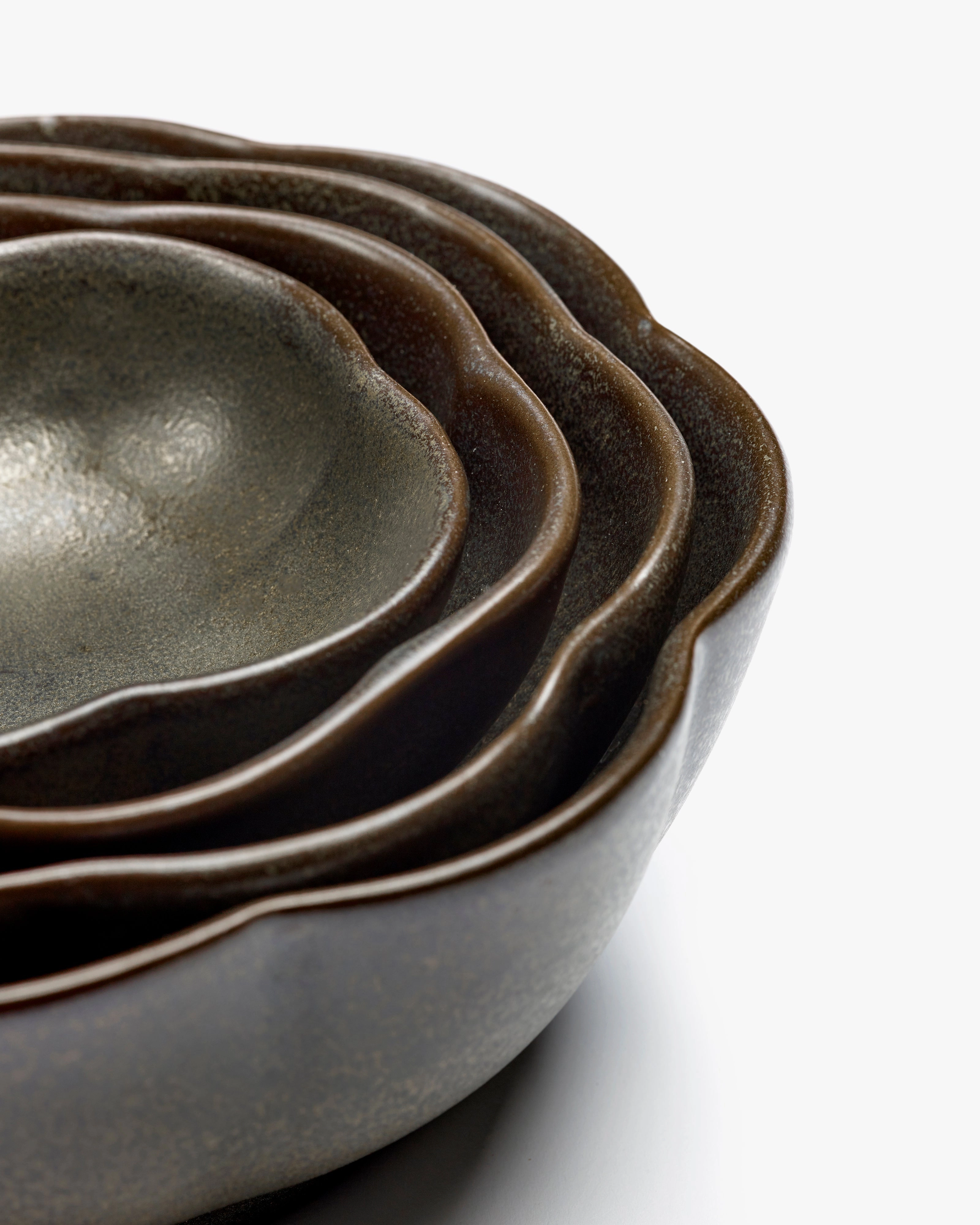 Bowl ribbed L green Inku