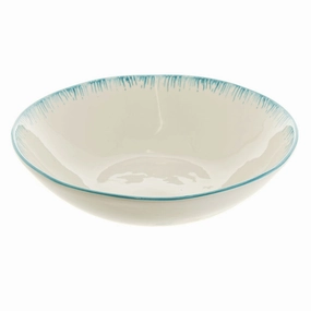 Bowl Round Ceramic Aqua Drip Serveware clearance shop