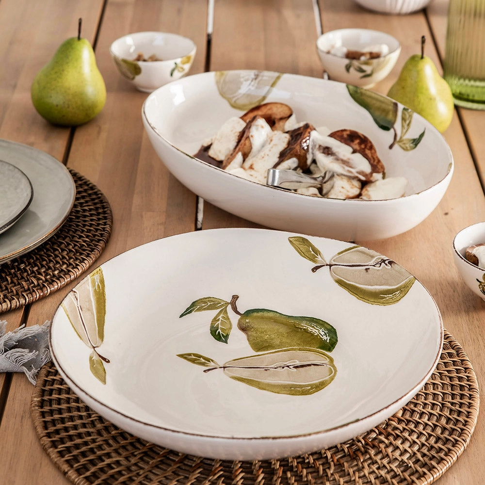 BOWL Round Ceramic Pears 30cm