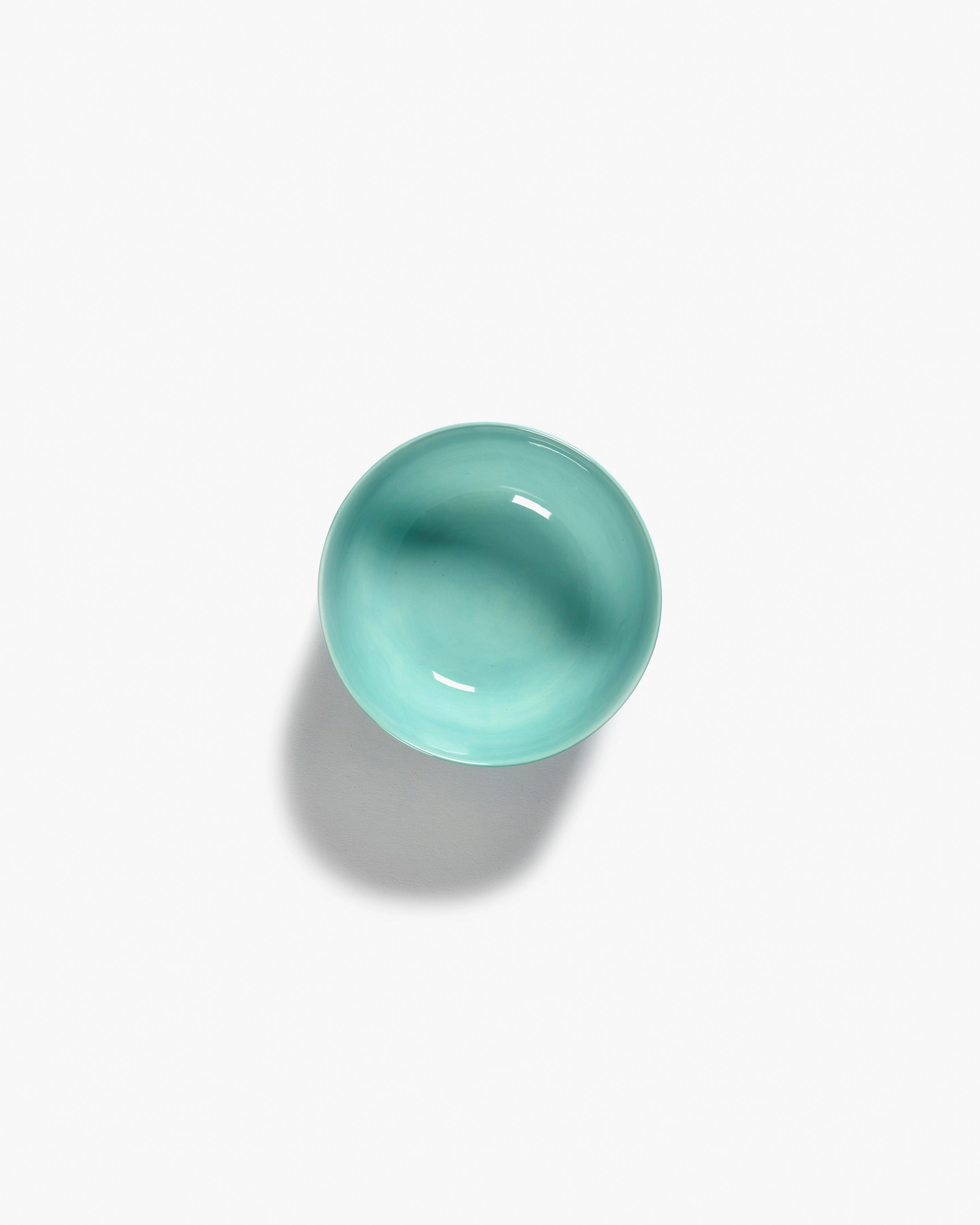 Bowl S azure swirl - red stripes Feast