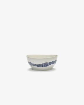 Bowl S white swirl - blue stripes Feast Buy Dinnerware online shop