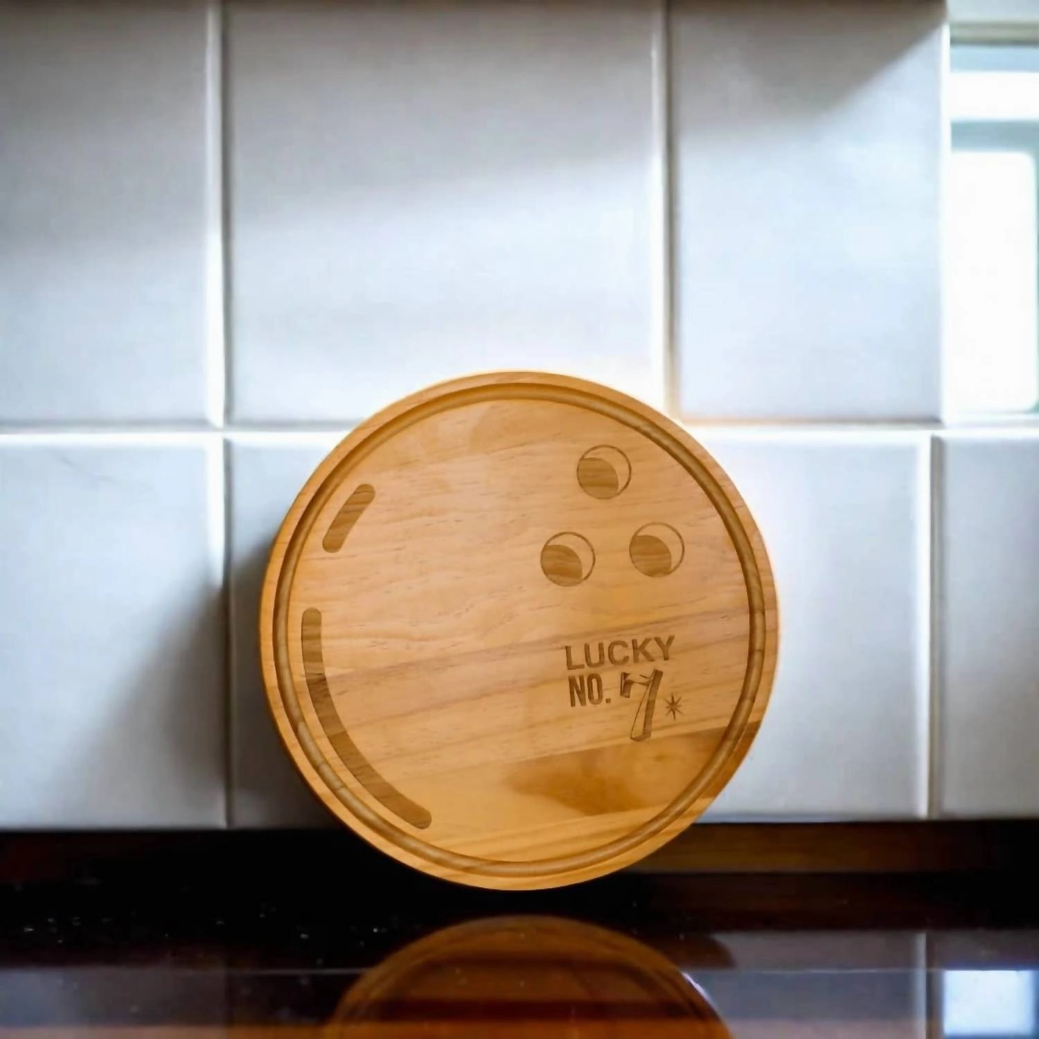 Bowling Ball Wood Board In Natural