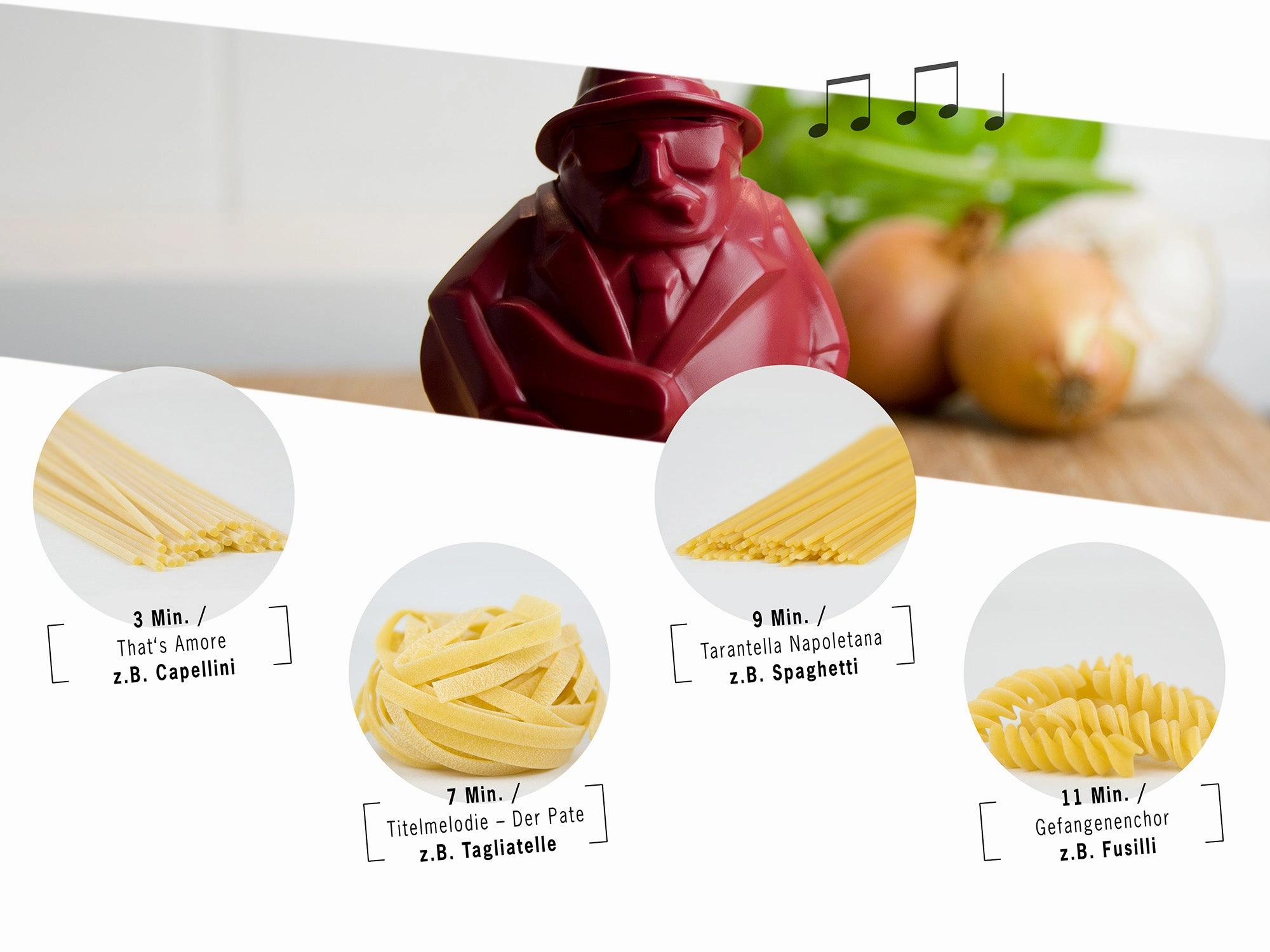 Brainstream Al Dente Singing Floating Pasta Timer, Red