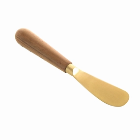 Brass Spreader Knife with Wooden Handle Serveware clearance shop