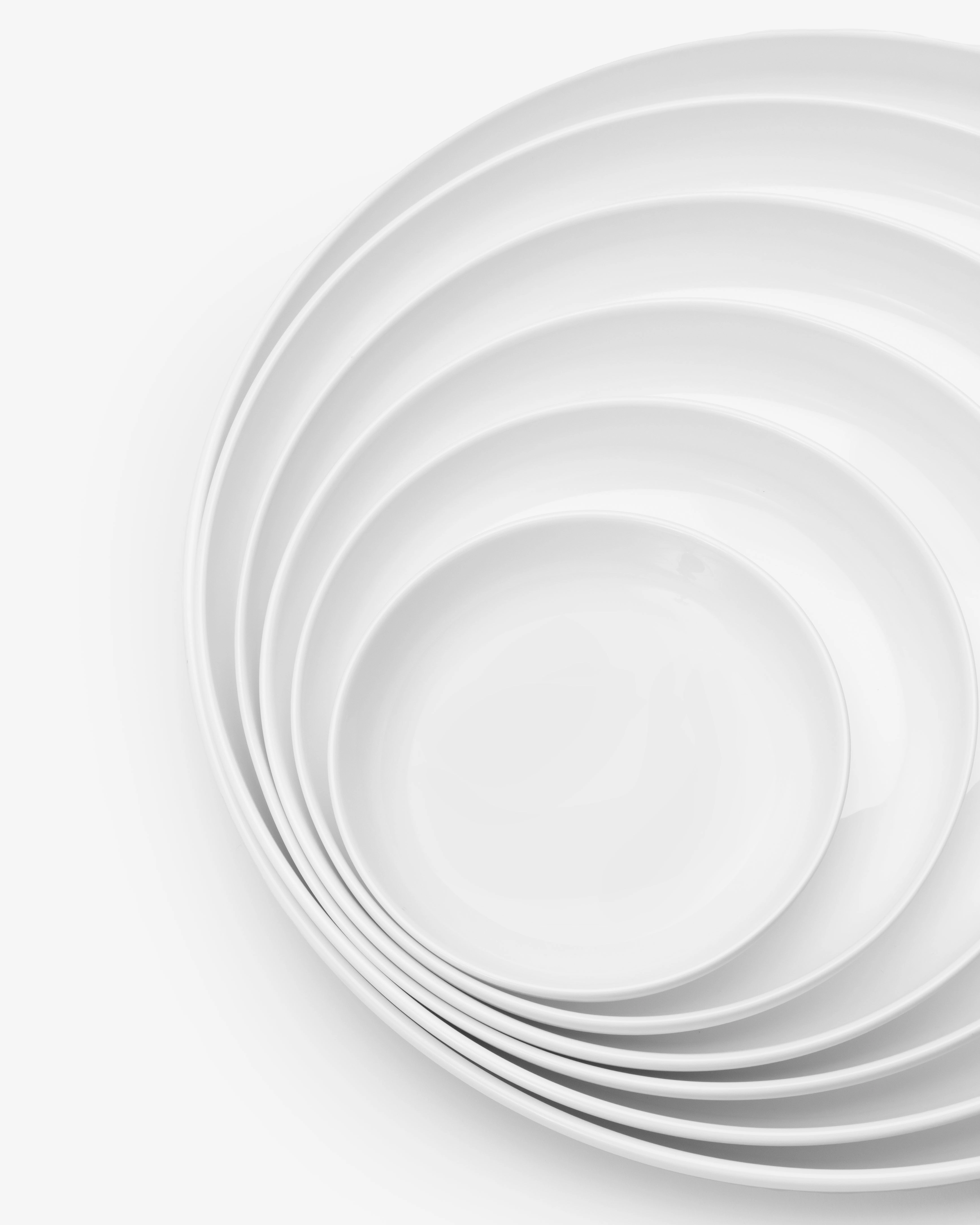 Bread plate high white glazed Base