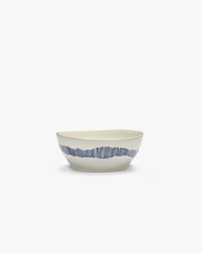 Breakfast bowl white swirl - blue stripes Feast Buy Dinnerware online shop