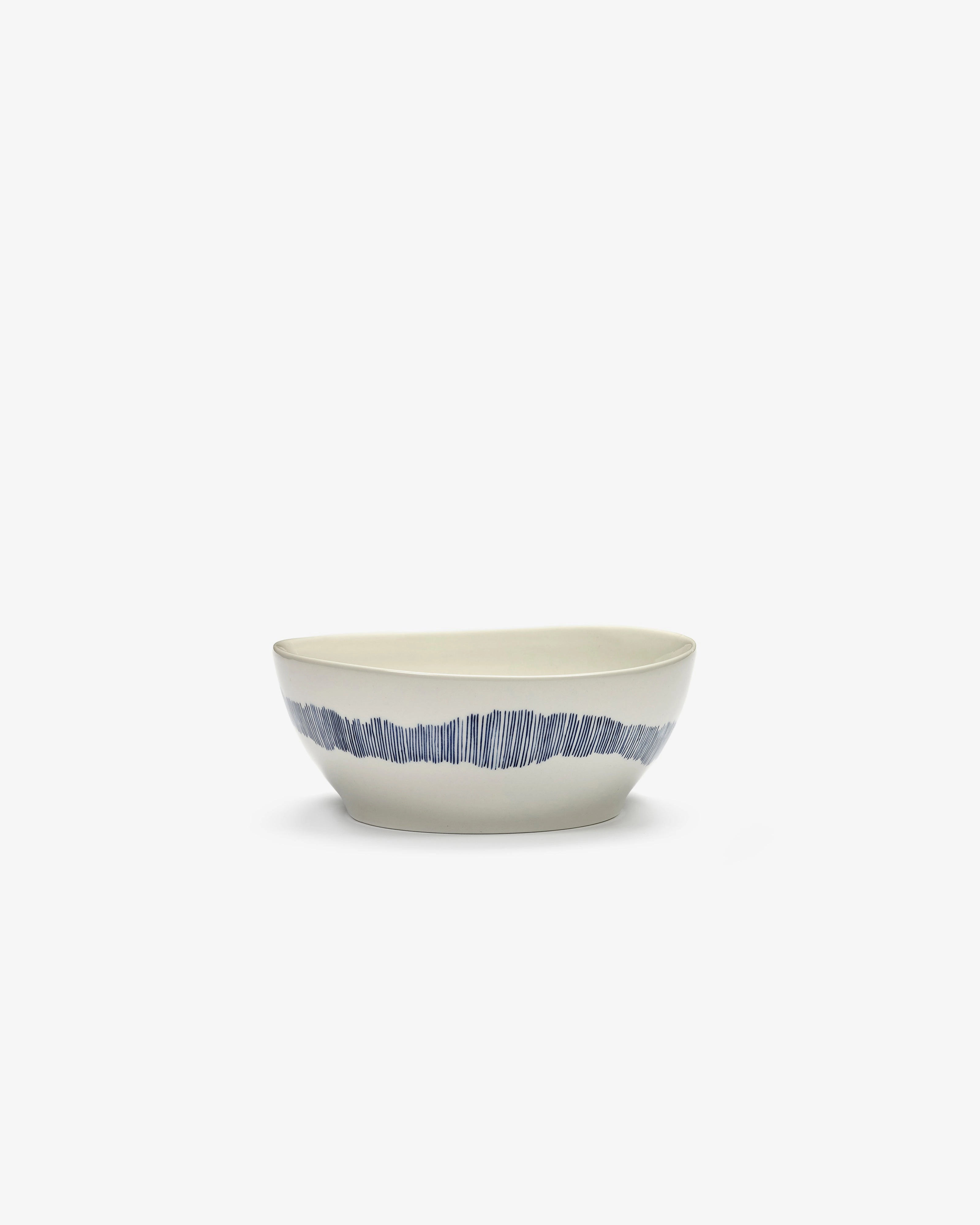 Breakfast bowl white swirl - blue stripes Feast Buy Dinnerware online shop