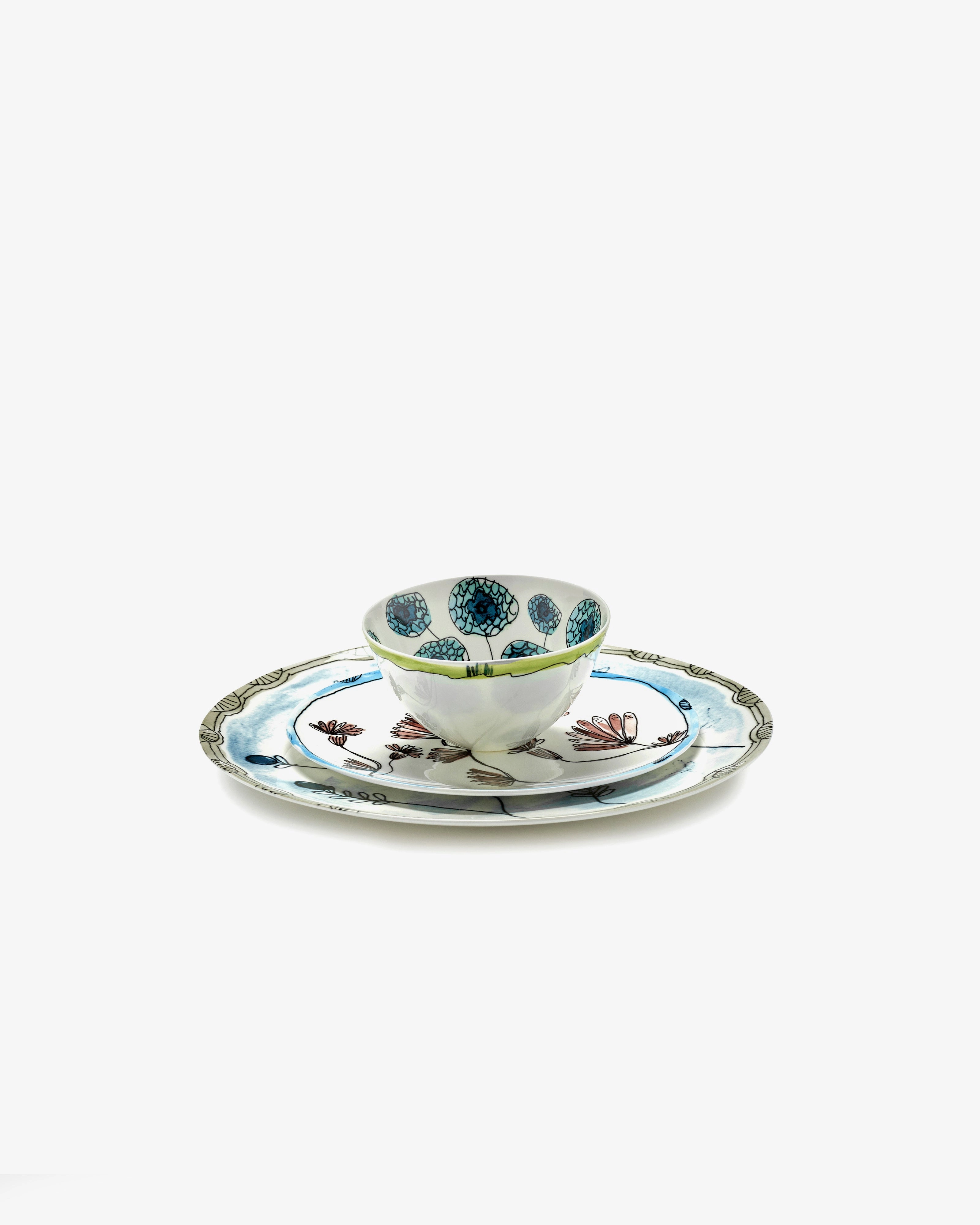 Breakfast plate Camelia aubergine Midnight Flowers