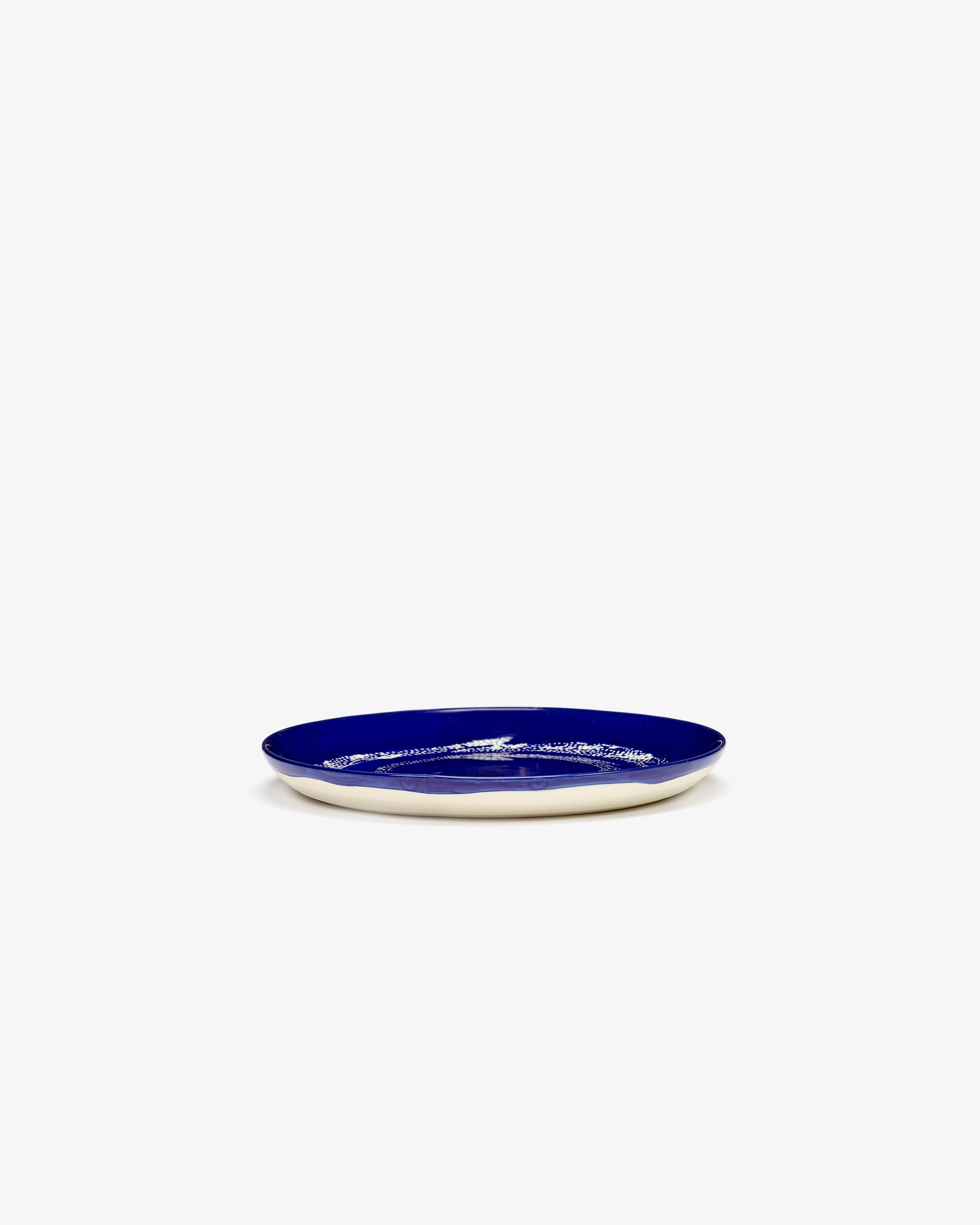 Breakfast plate dark blue - white dots Feast