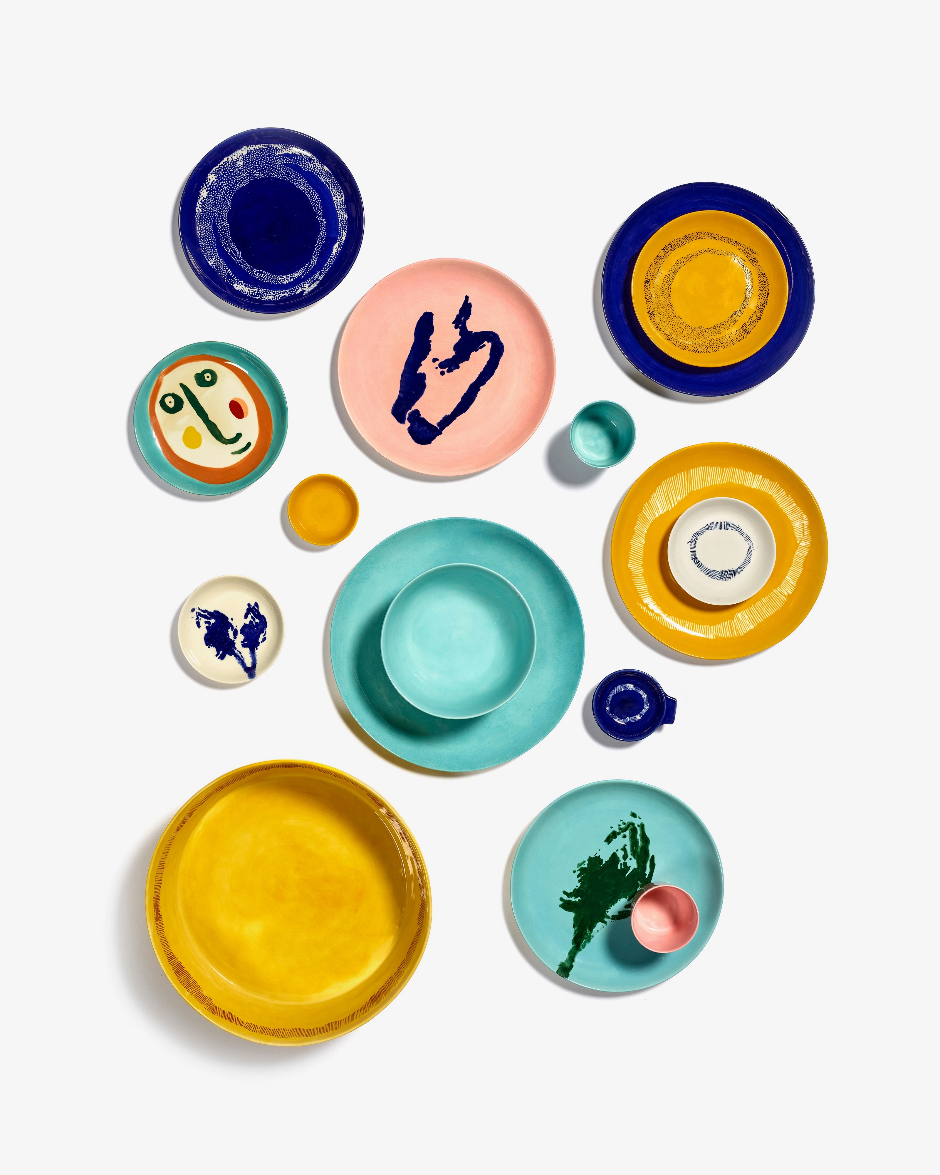 Breakfast plate dark blue - white dots Feast