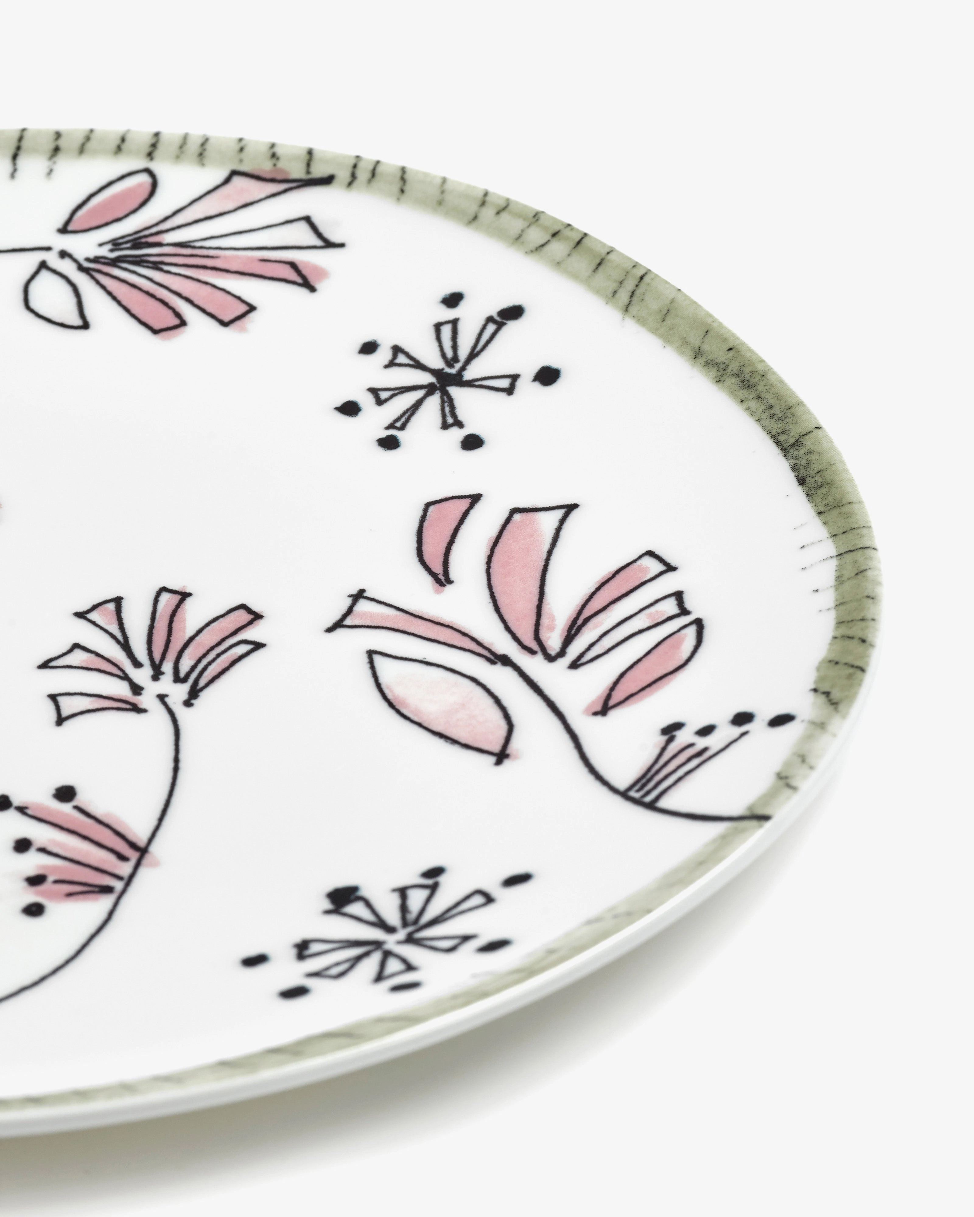 Breakfast plate Fiore rosa Midnight Flowers