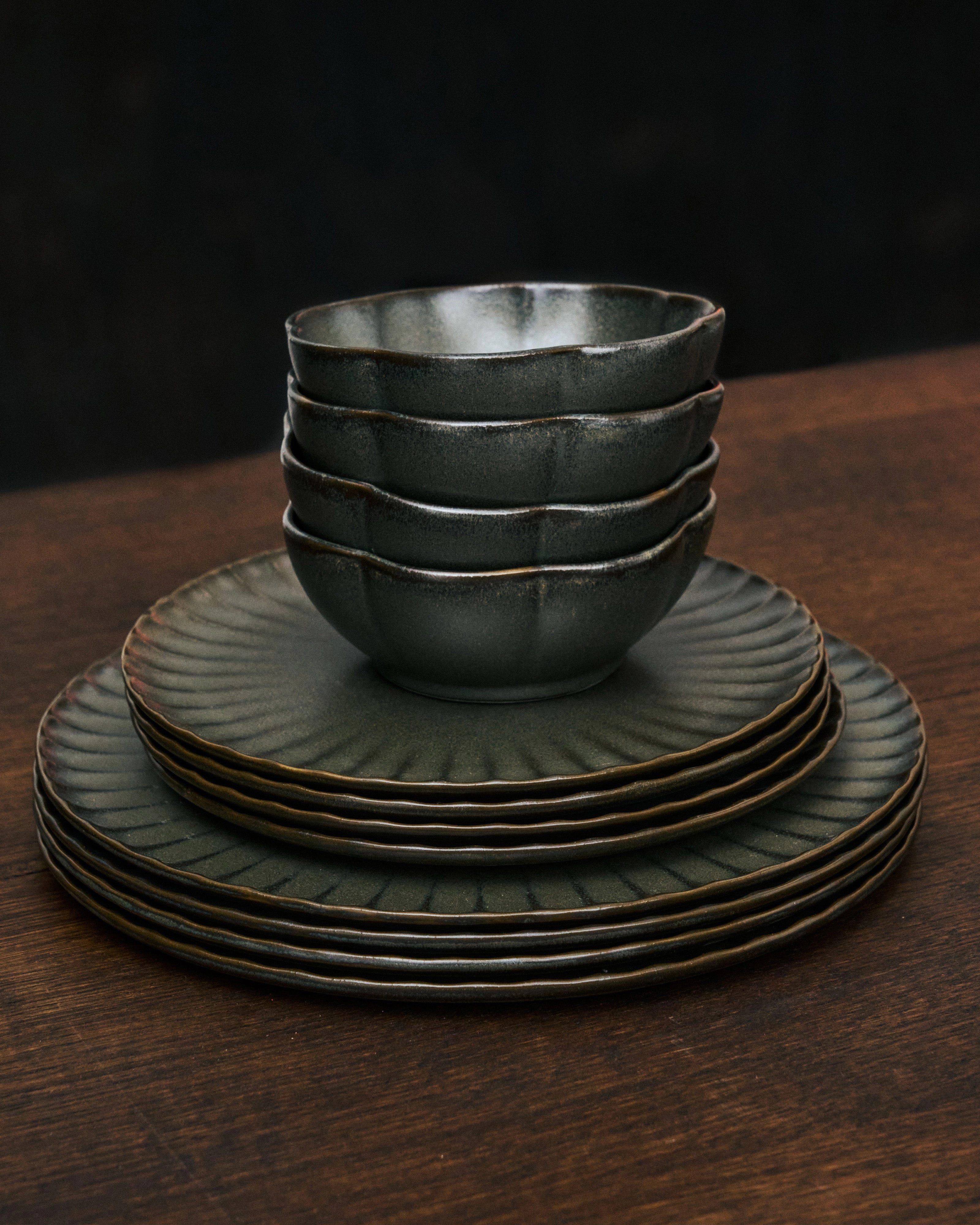Breakfast plate green Inku