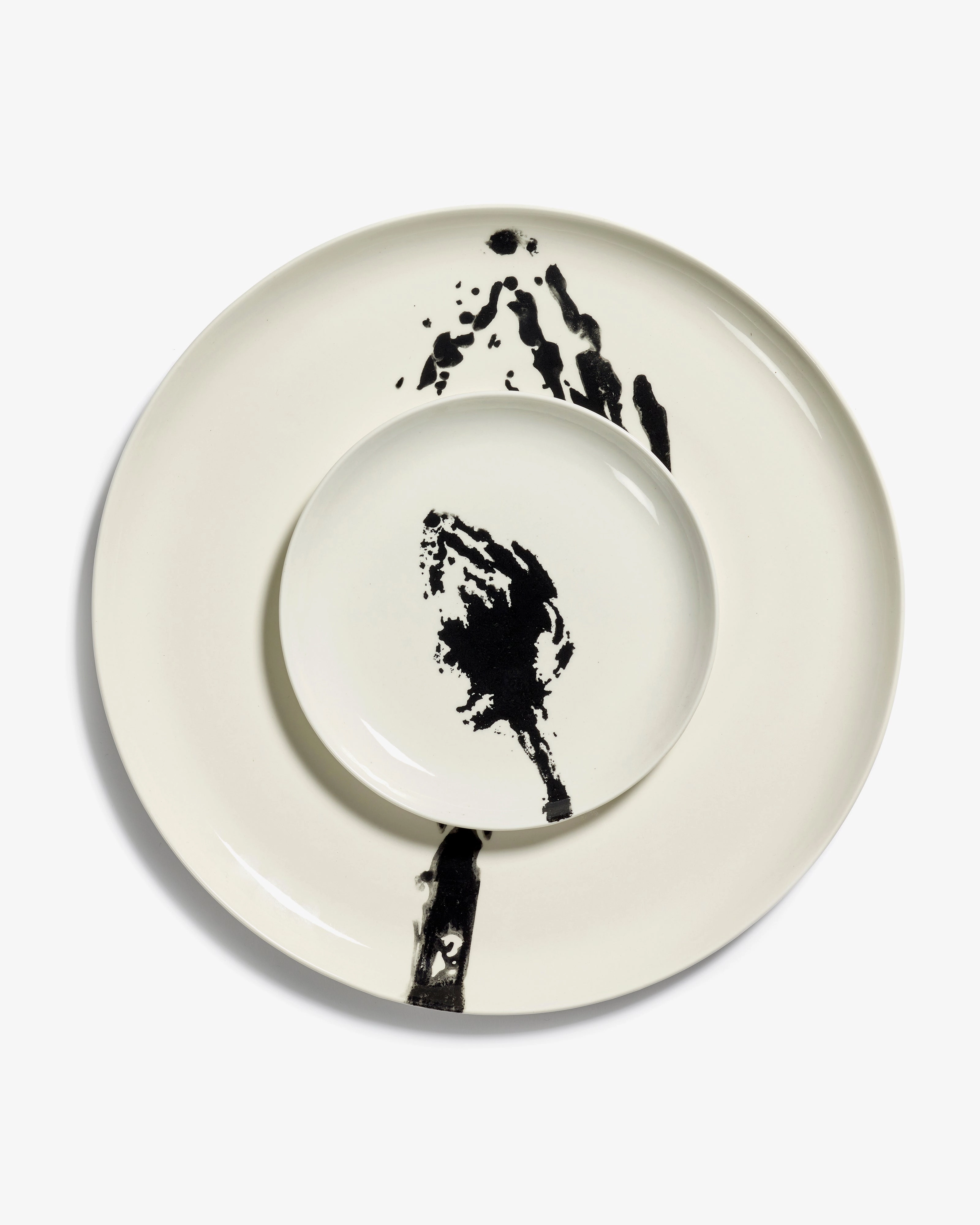 Breakfast plate off-white - black artichoke Feast