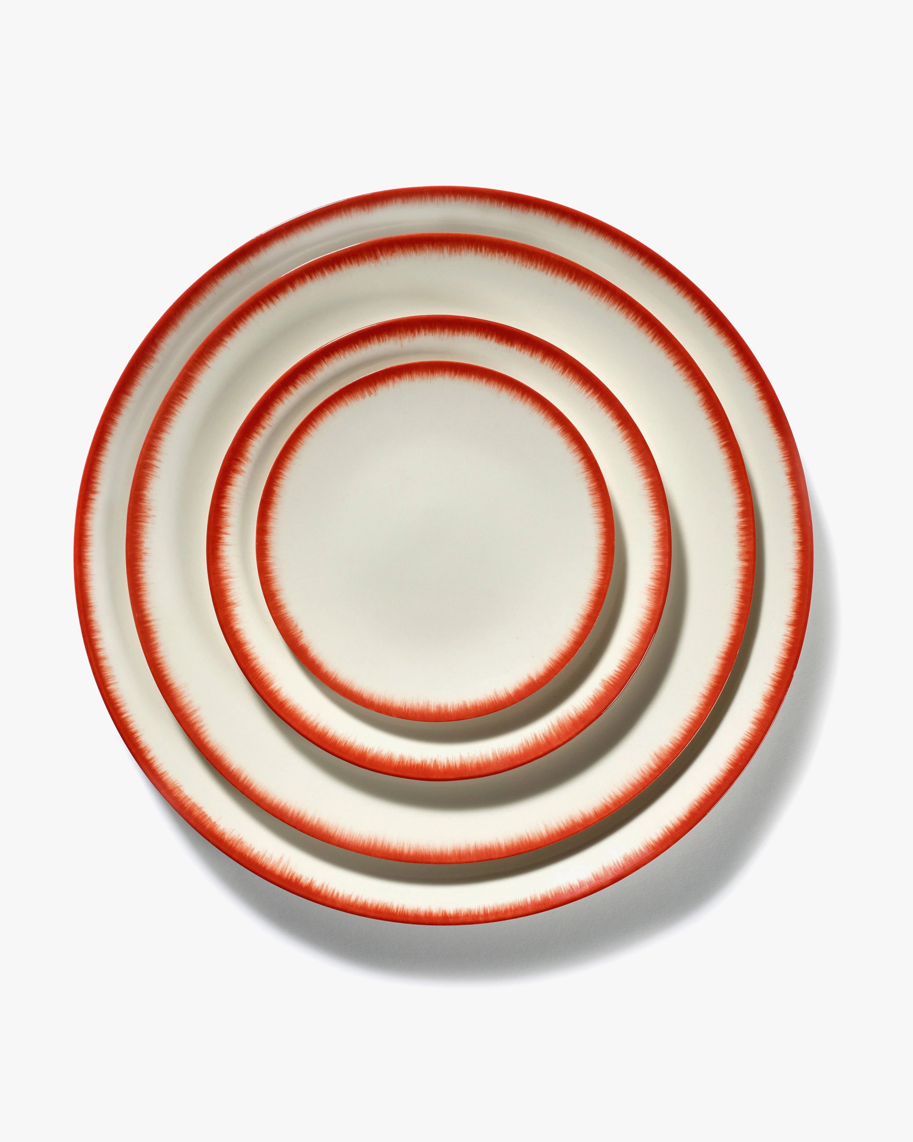 Breakfast plate white/red variation 2 D