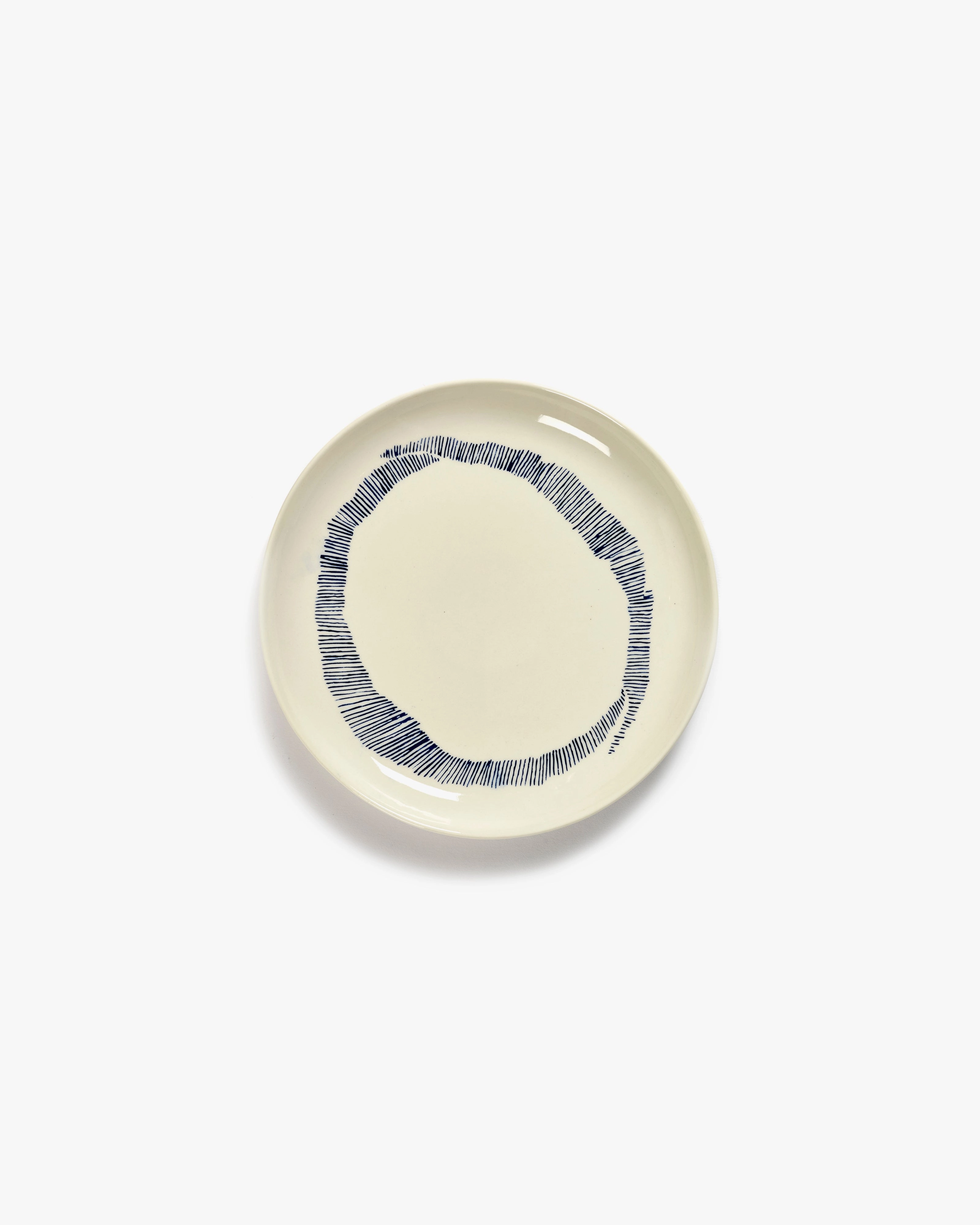Breakfast plate white swirl - blue stripes Feast Buy Dinnerware online shop