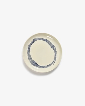 Breakfast plate white swirl - blue stripes Feast Buy Dinnerware online shop