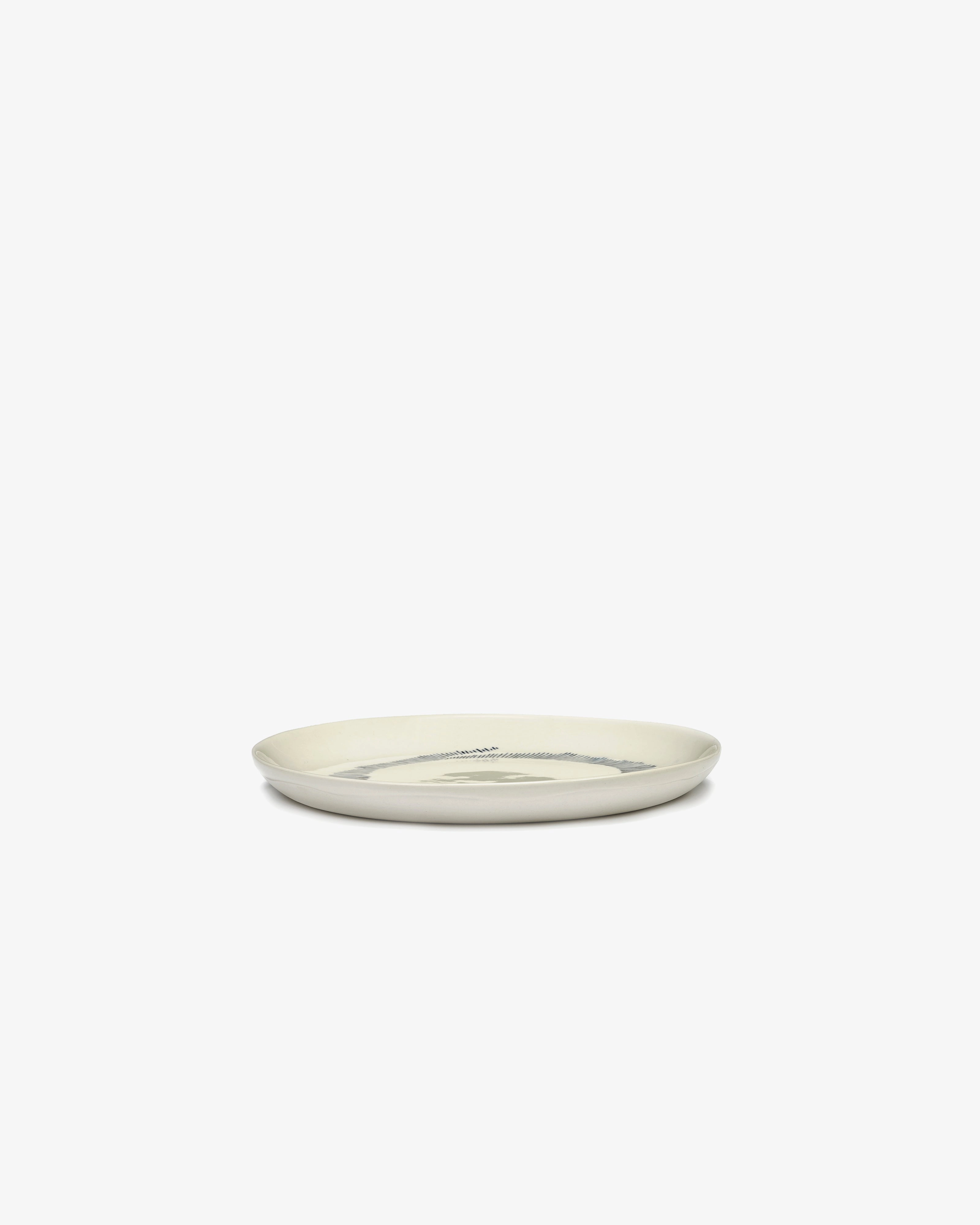 Breakfast plate white swirl - blue stripes Feast