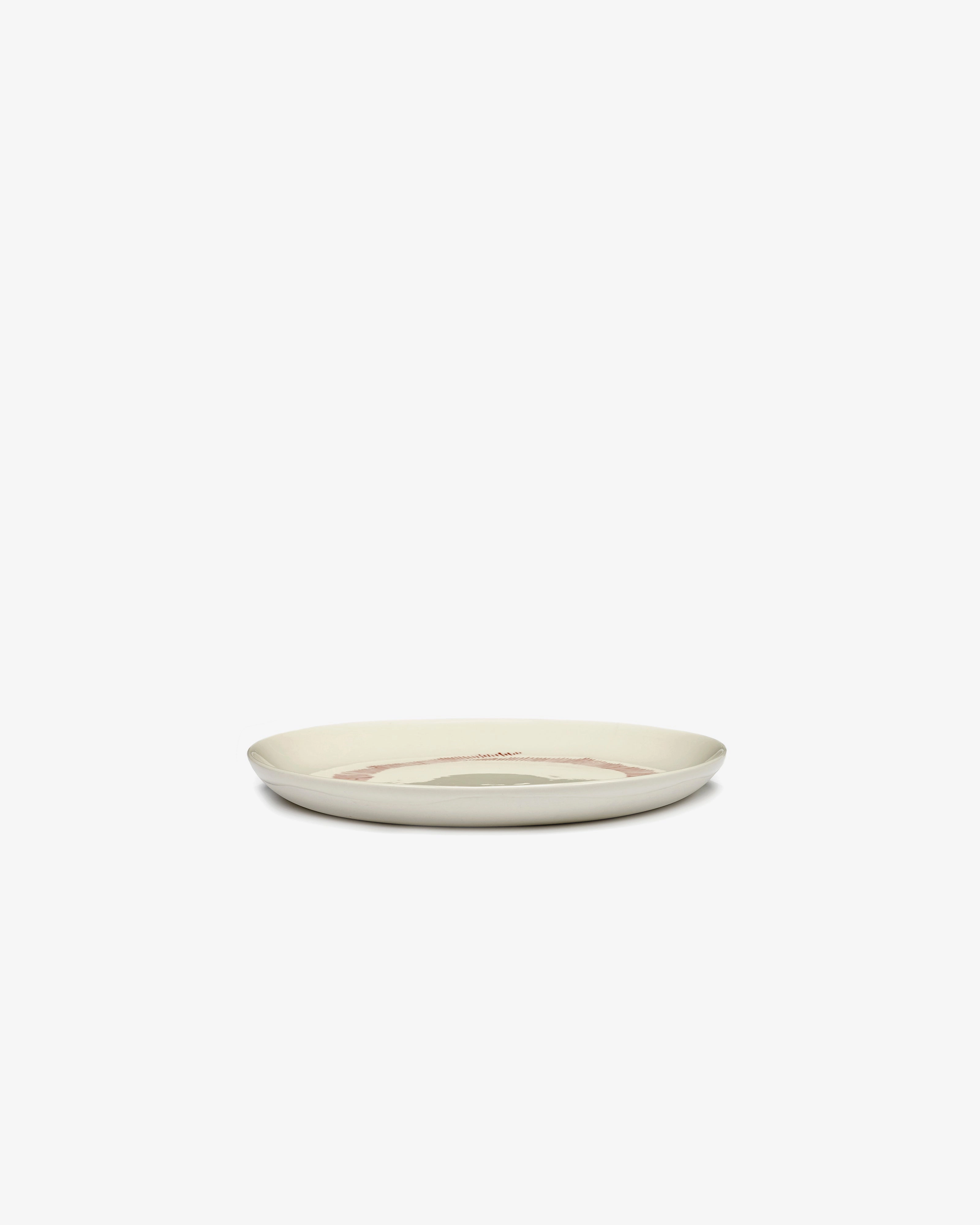 Breakfast plate white swirl - red stripes Feast