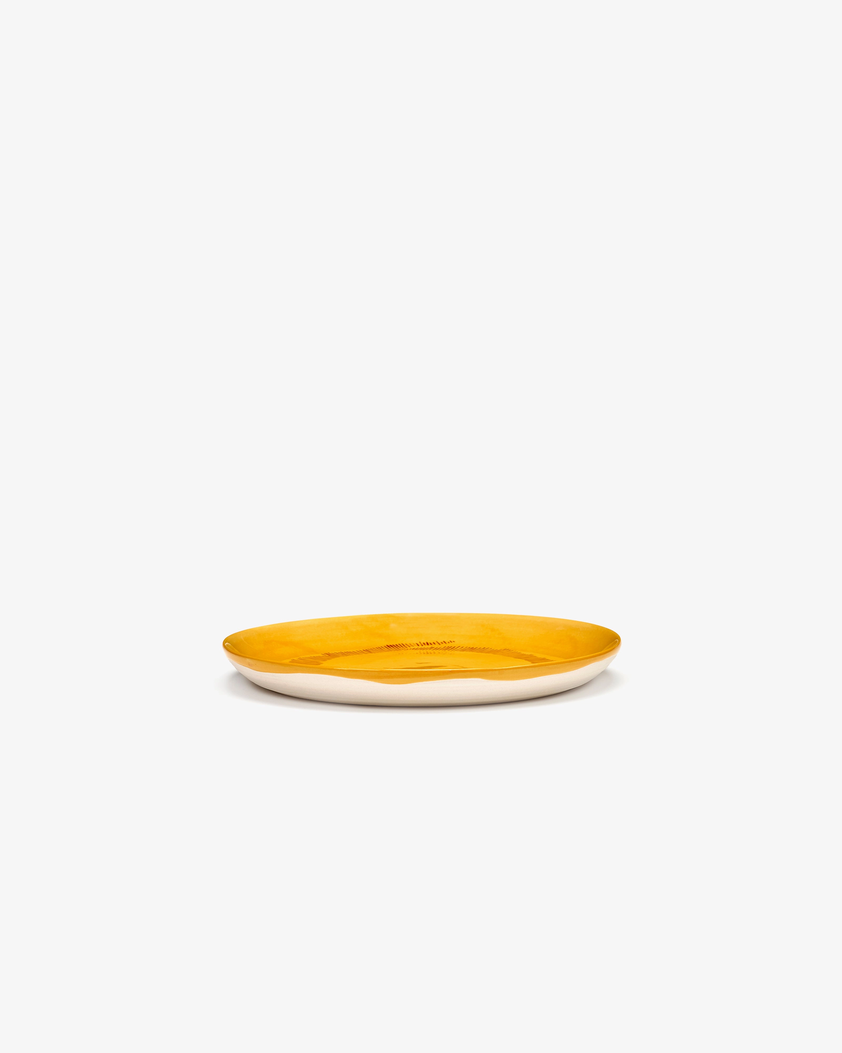 Breakfast plate yellow - red stripes Feast