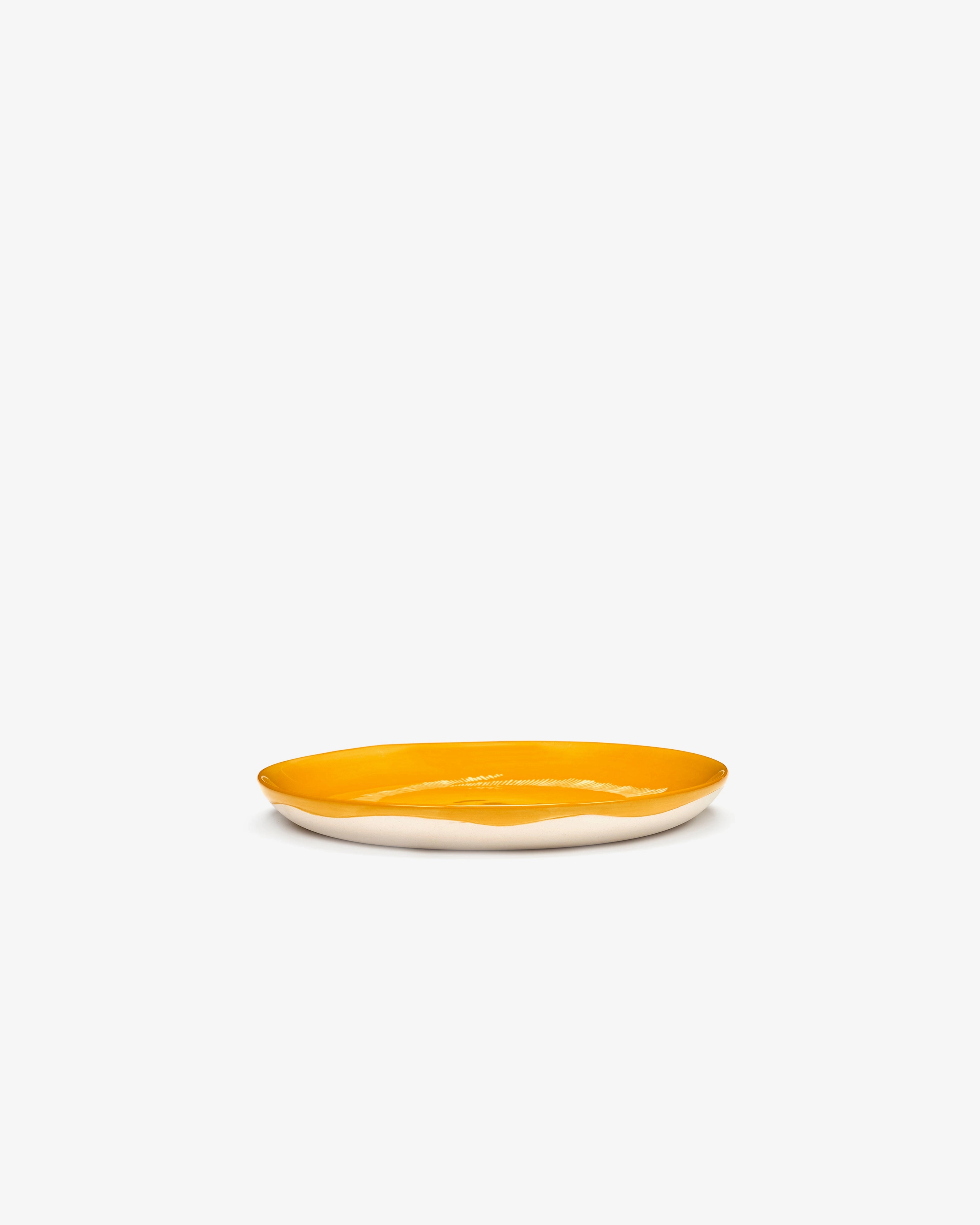 Breakfast plate yellow - white stripes Feast