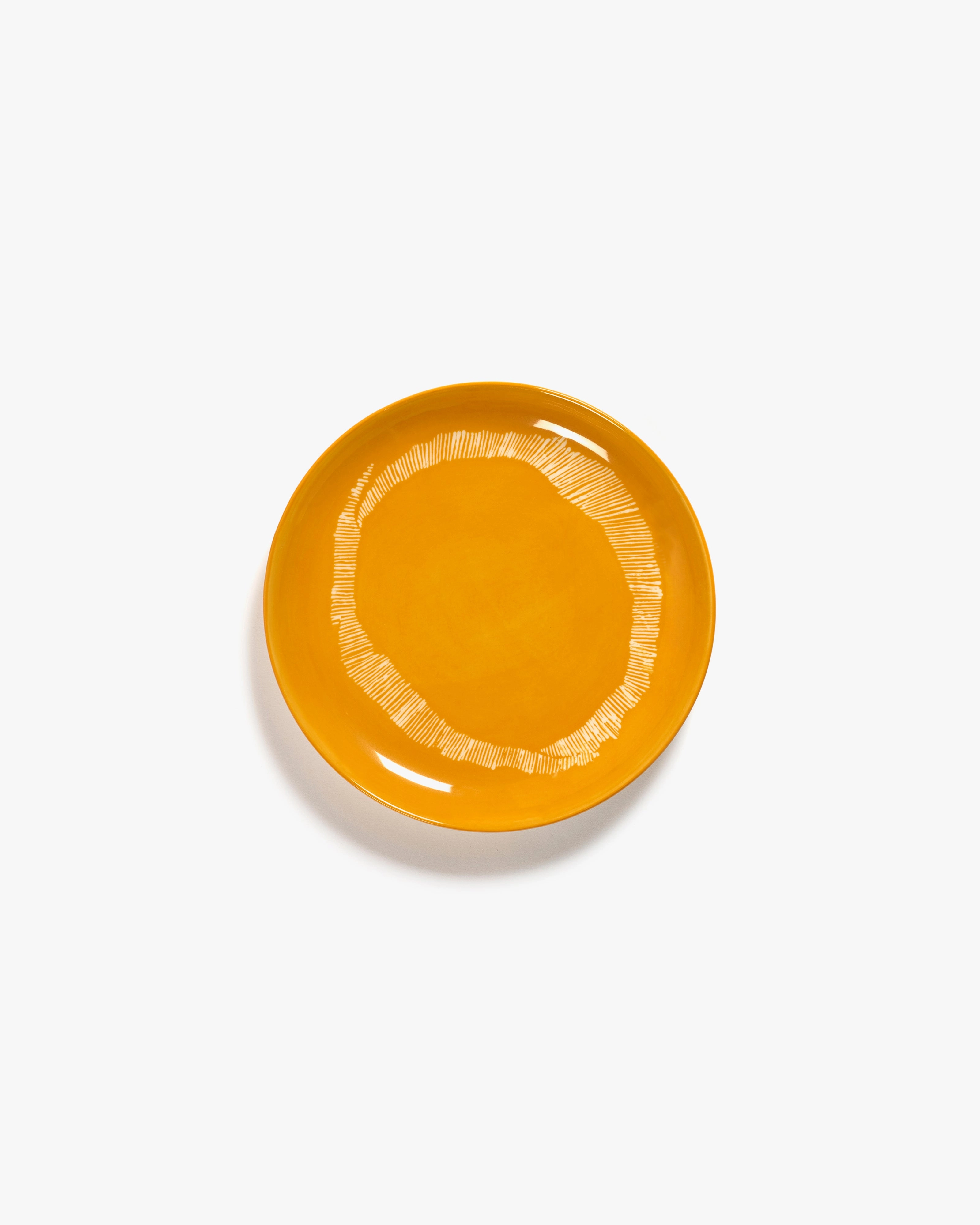 Breakfast plate yellow - white stripes Feast Buy Dinnerware online shop