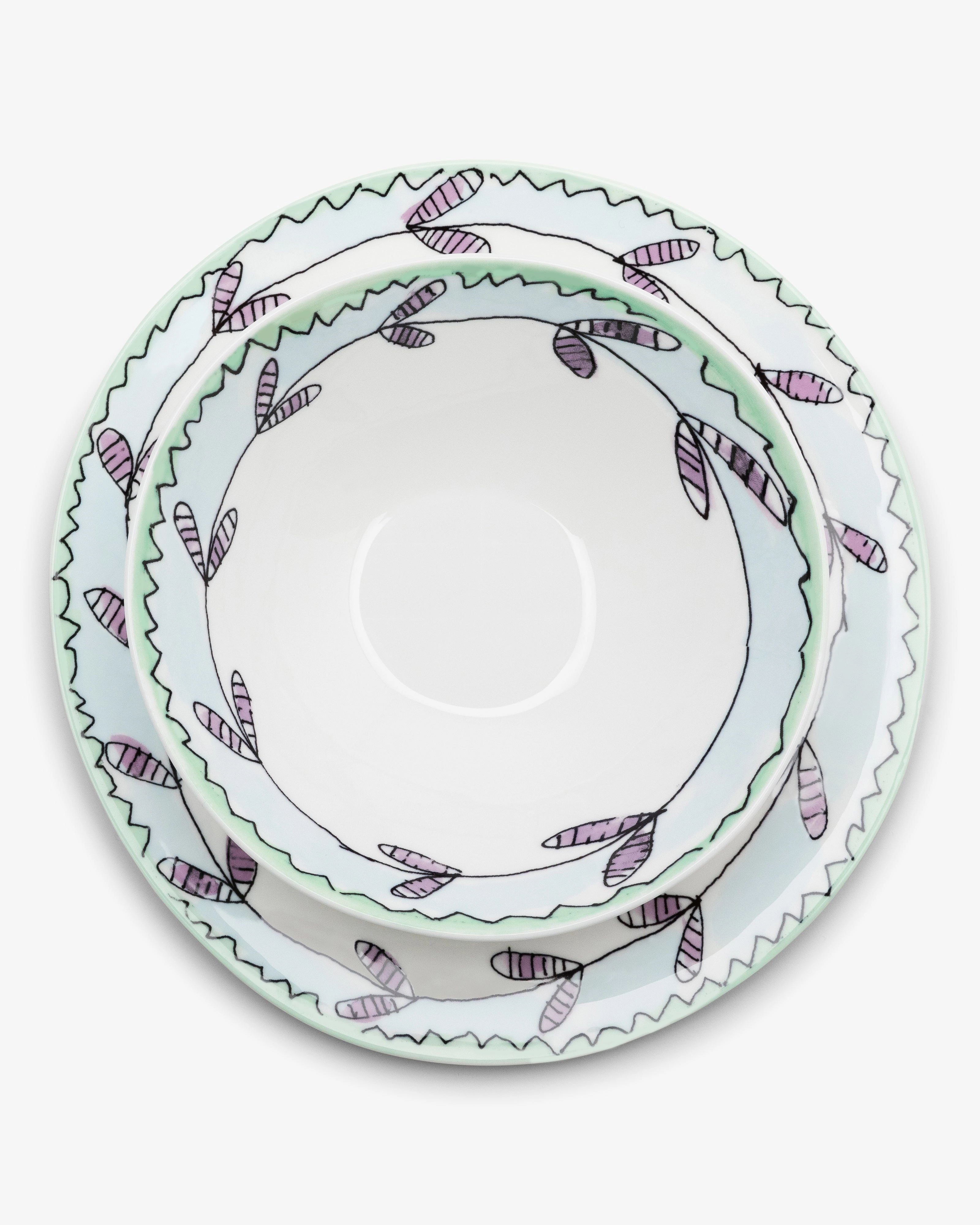Breakfast set 12 pieces blossom milk midnight flowers